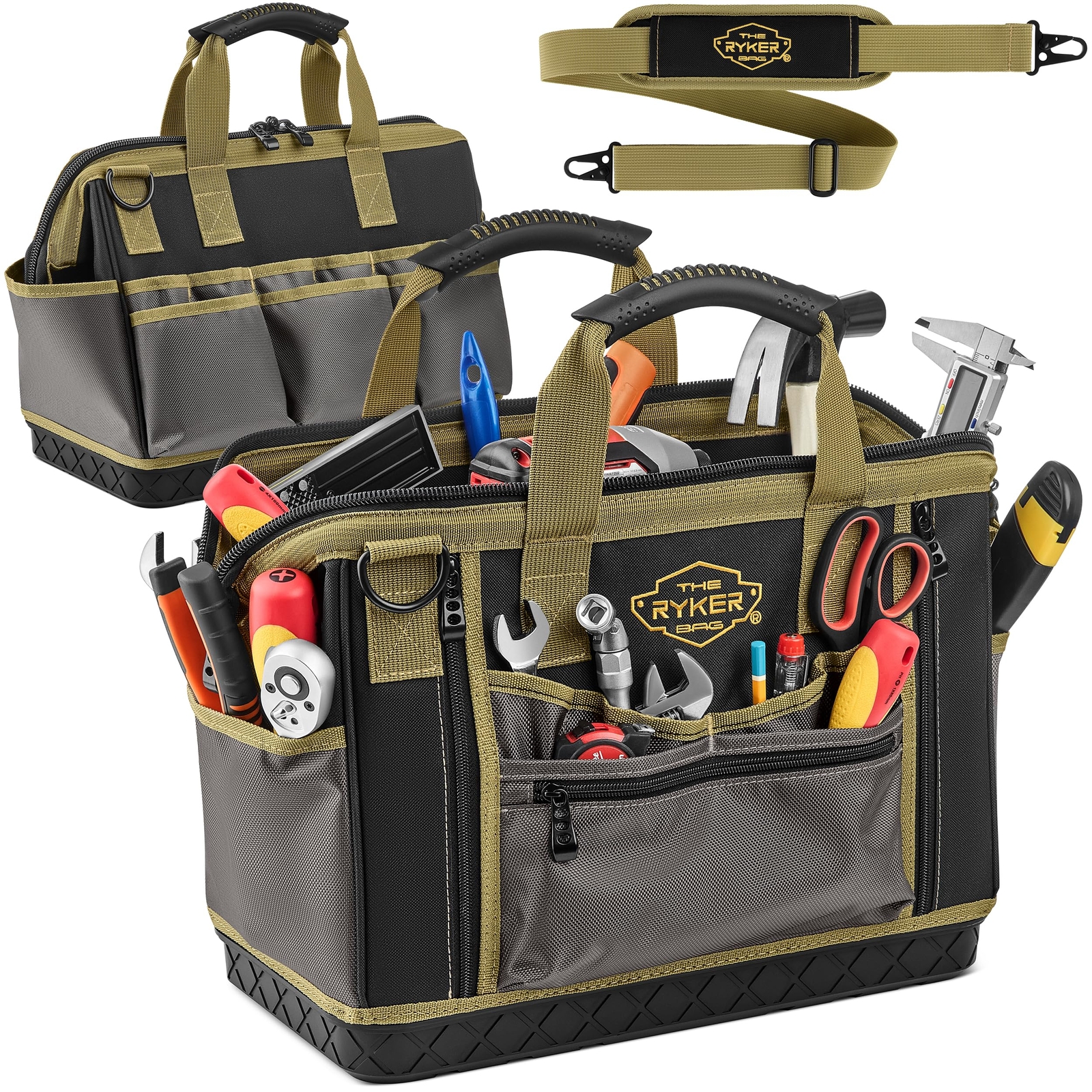16inch Extra Heavy Duty Large Tool Bags For Men/women. 28pockets Portable Tool B