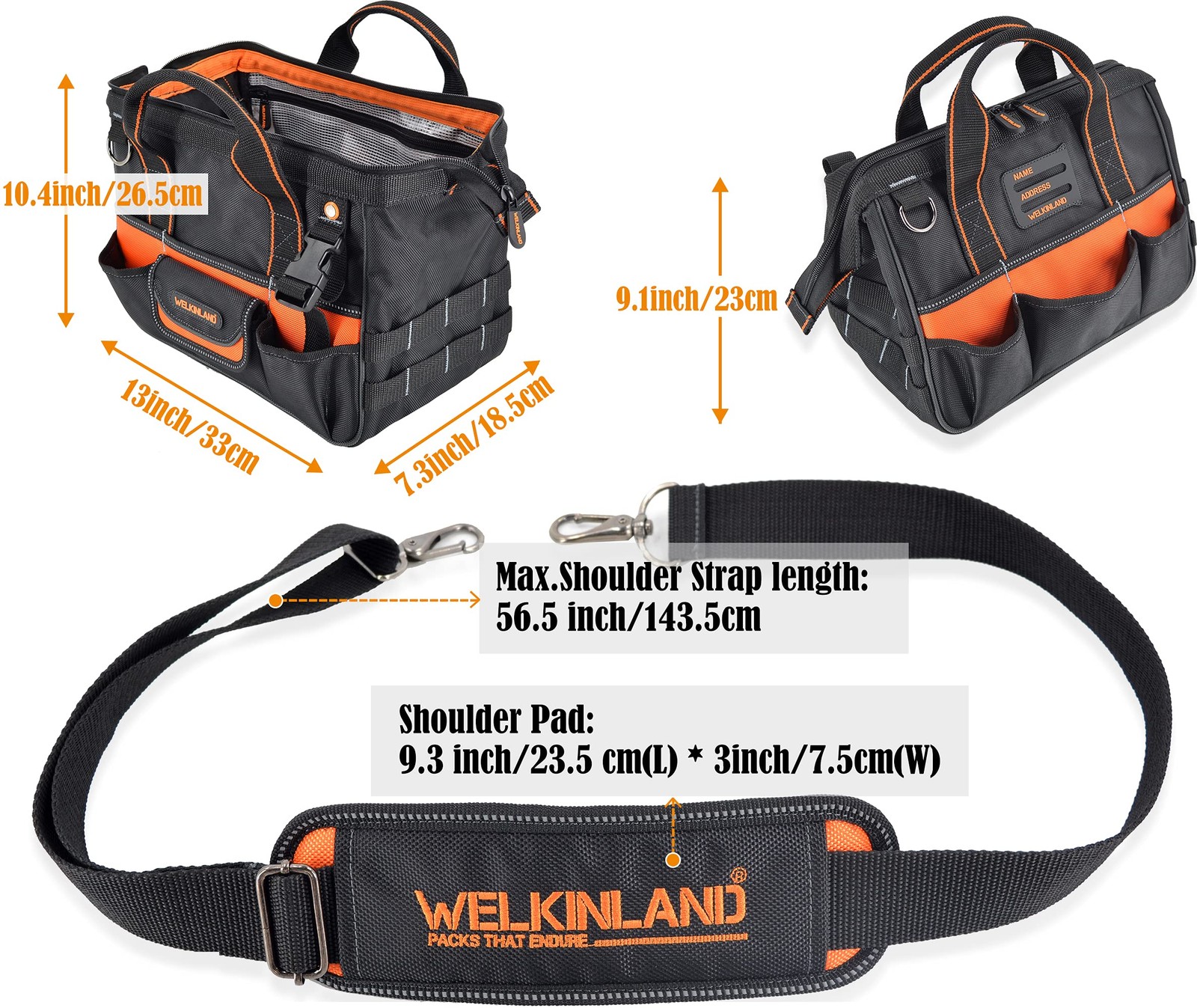 WELKINLAND 13-Inch Small tool bag, Electrician tool bag, Electrical tools bag, H