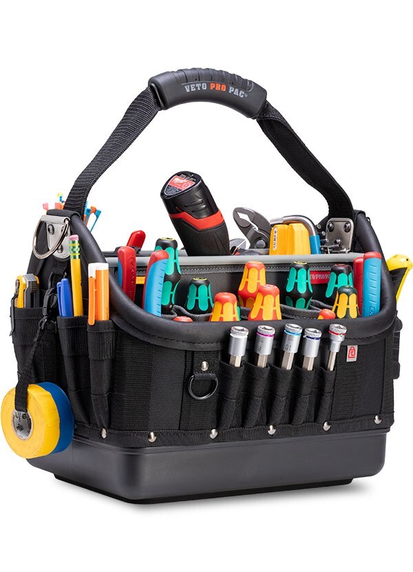 Veto Pro Pac TECH OT-LC BLACKOUT Open Top Tool Bag, VPP10790
