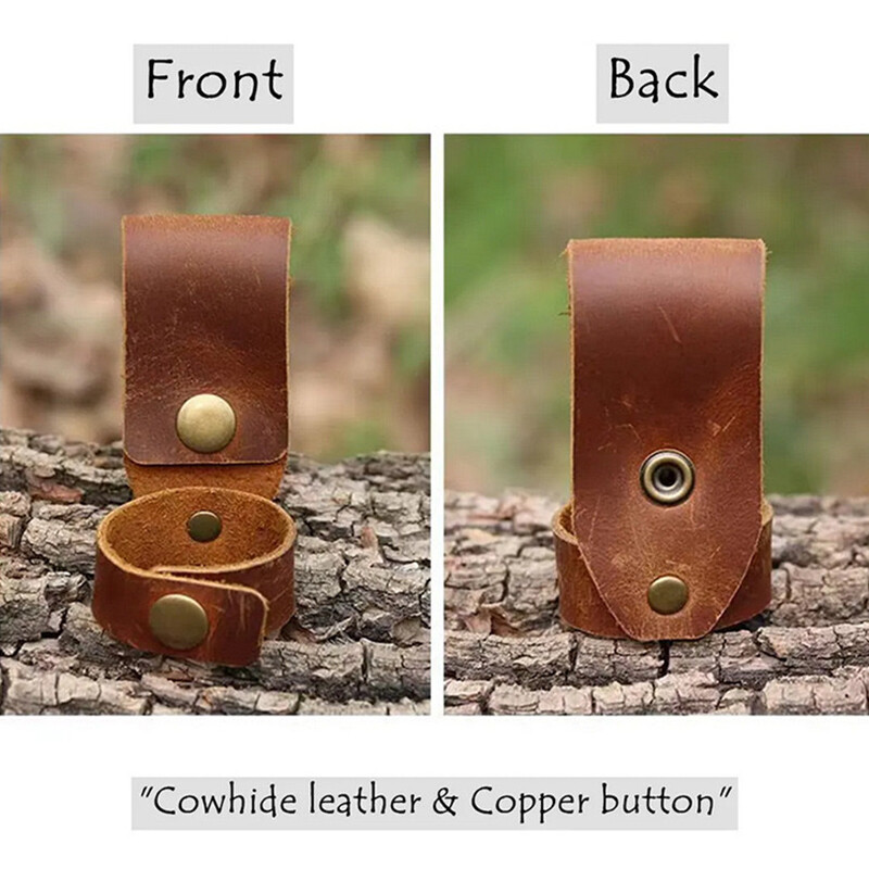 10*3cm Keeper Gloves Rope Holder Camping Tool Accessories Brown Leather Buckle