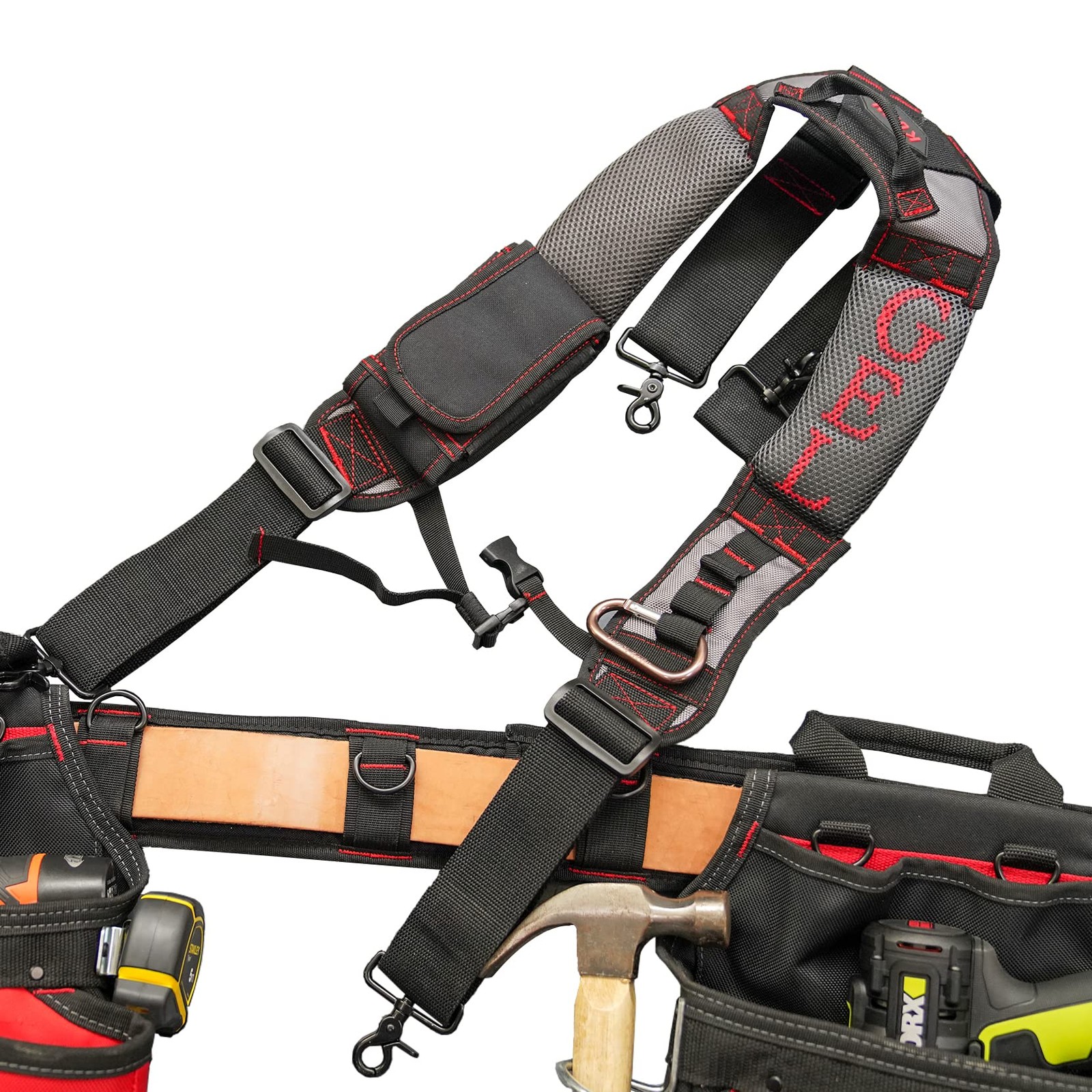MELOTOUGH Gel Padded Tool Belt Suspenders Work Belt Suspender Tool Belt Suspende