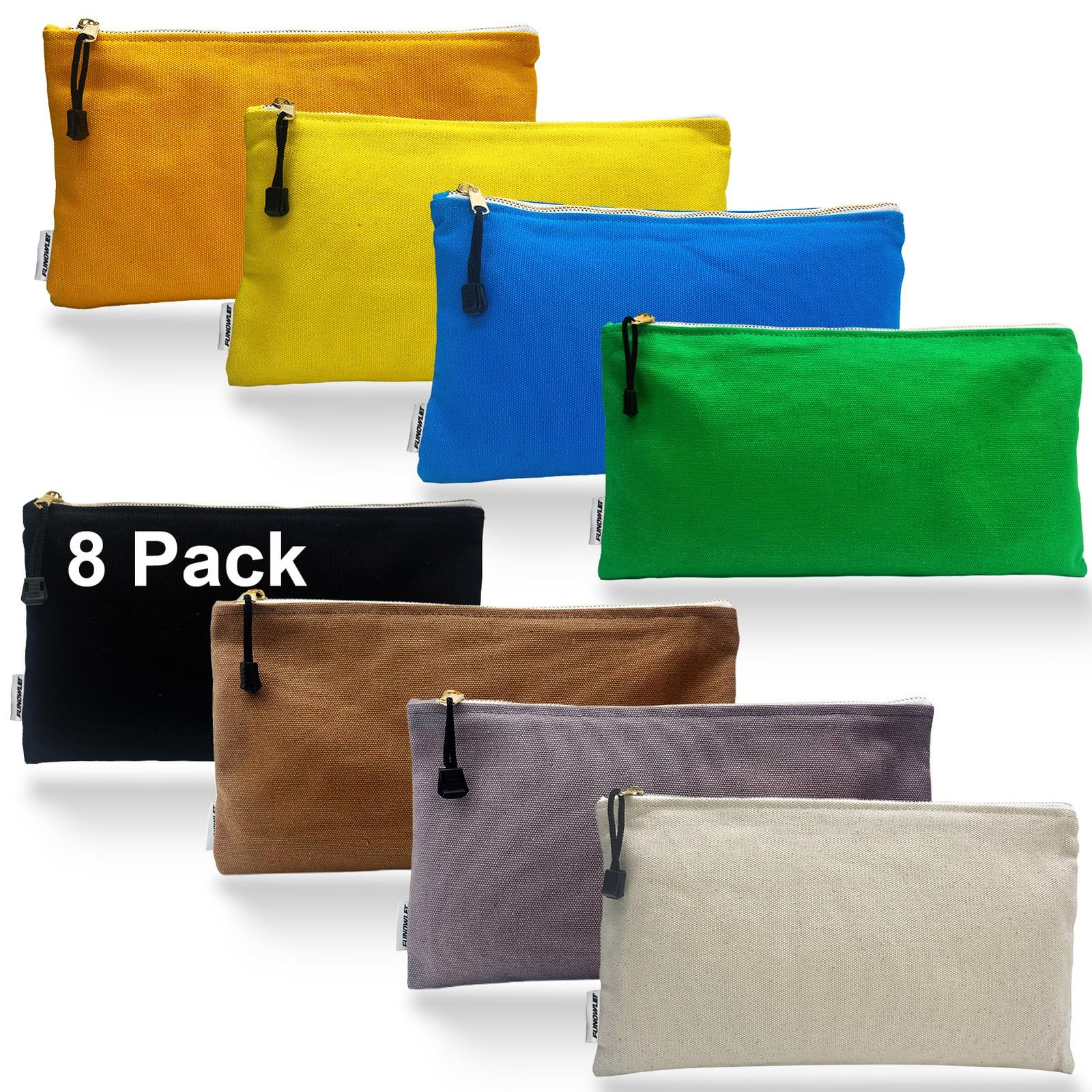 8 Pack Canvas Tool Bag Zipper Pouch – Heavy Duty 16 oz. Canvas Tools Utility …