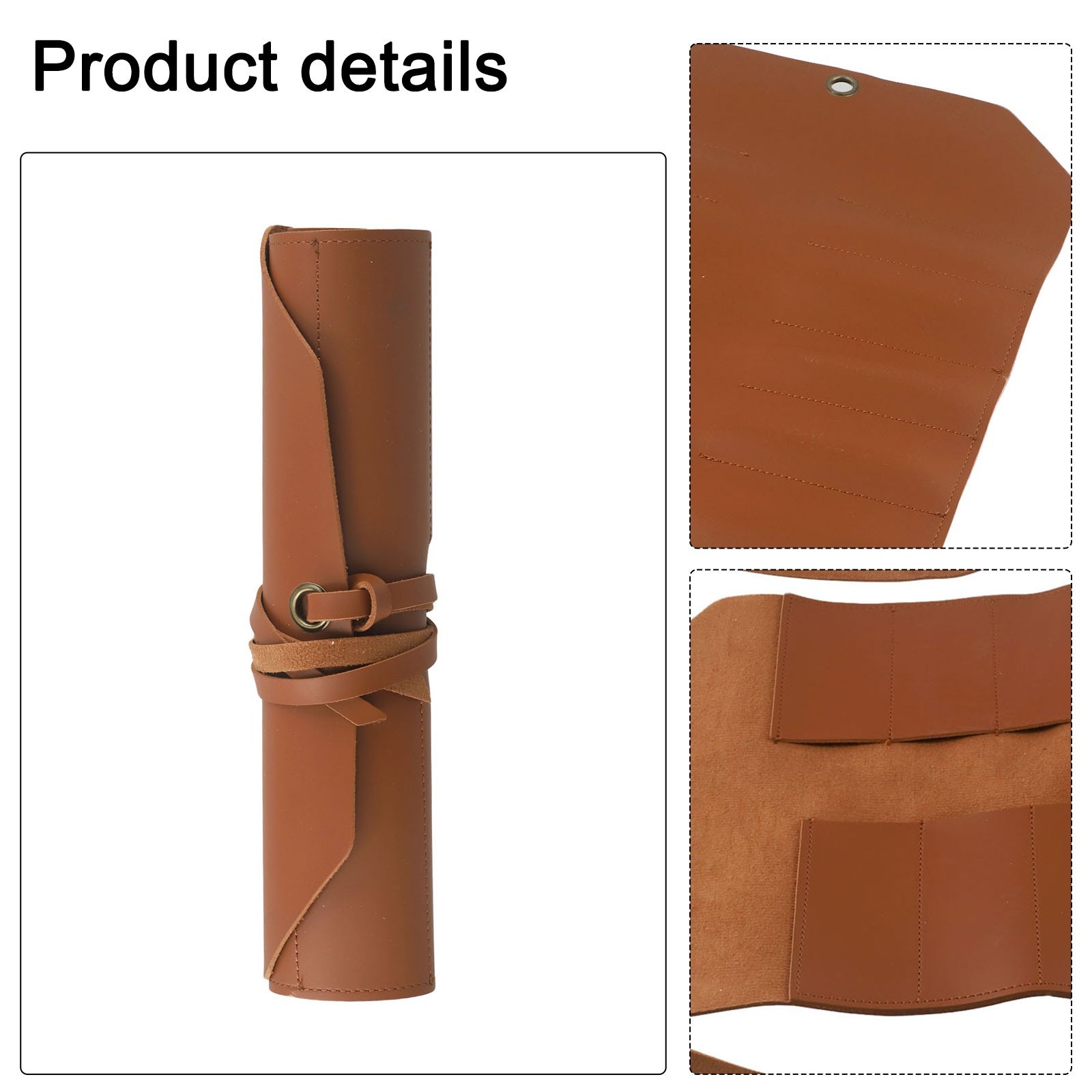 Classic Leather Tool Roll Bag for Compact and Organized Hardware Storage
