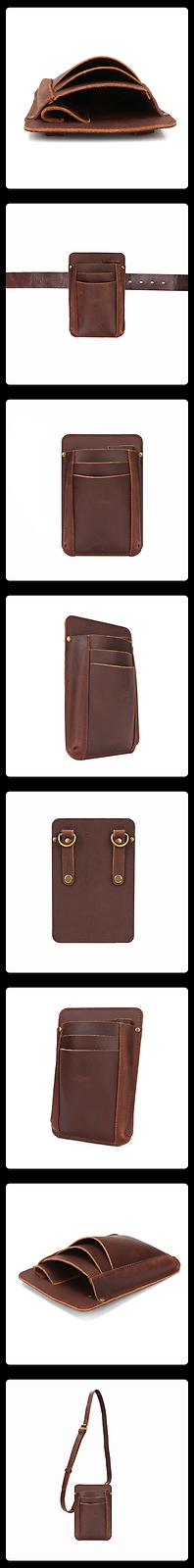TOURBON Garden Tools Organizer Belt Pouch Women Leather Shoulder Bag for Gift