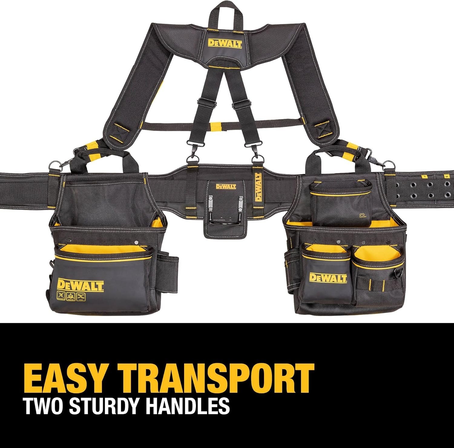 Heavy Duty Tool Belt with Suspenders and 25 Pockets for Professionals