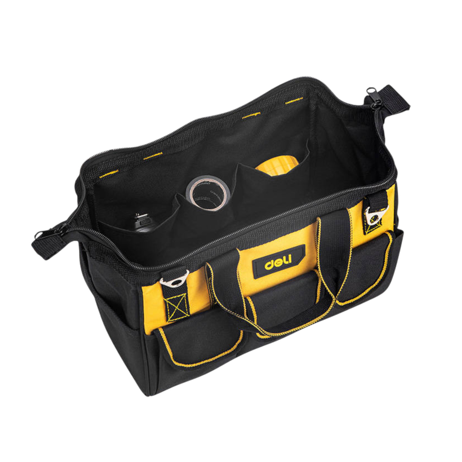 Tool Bag Work Bag Craft 31x17x22cm Black Yellow Oxford Fabric Deli