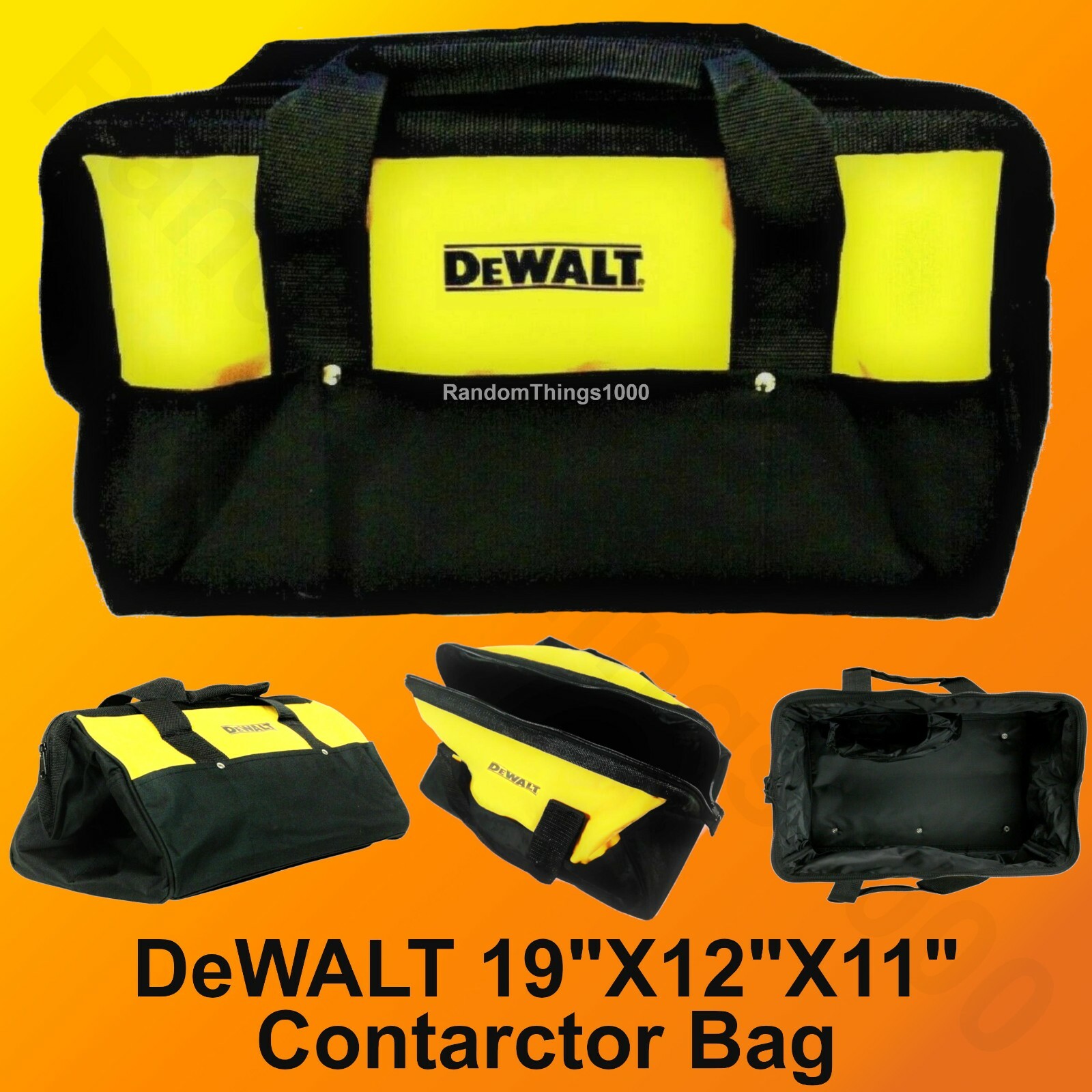 New Dewalt 19 Inch Heavy Duty Ballistic Nylon 19” x 12″ x 11″ Tool Bag # DCK019