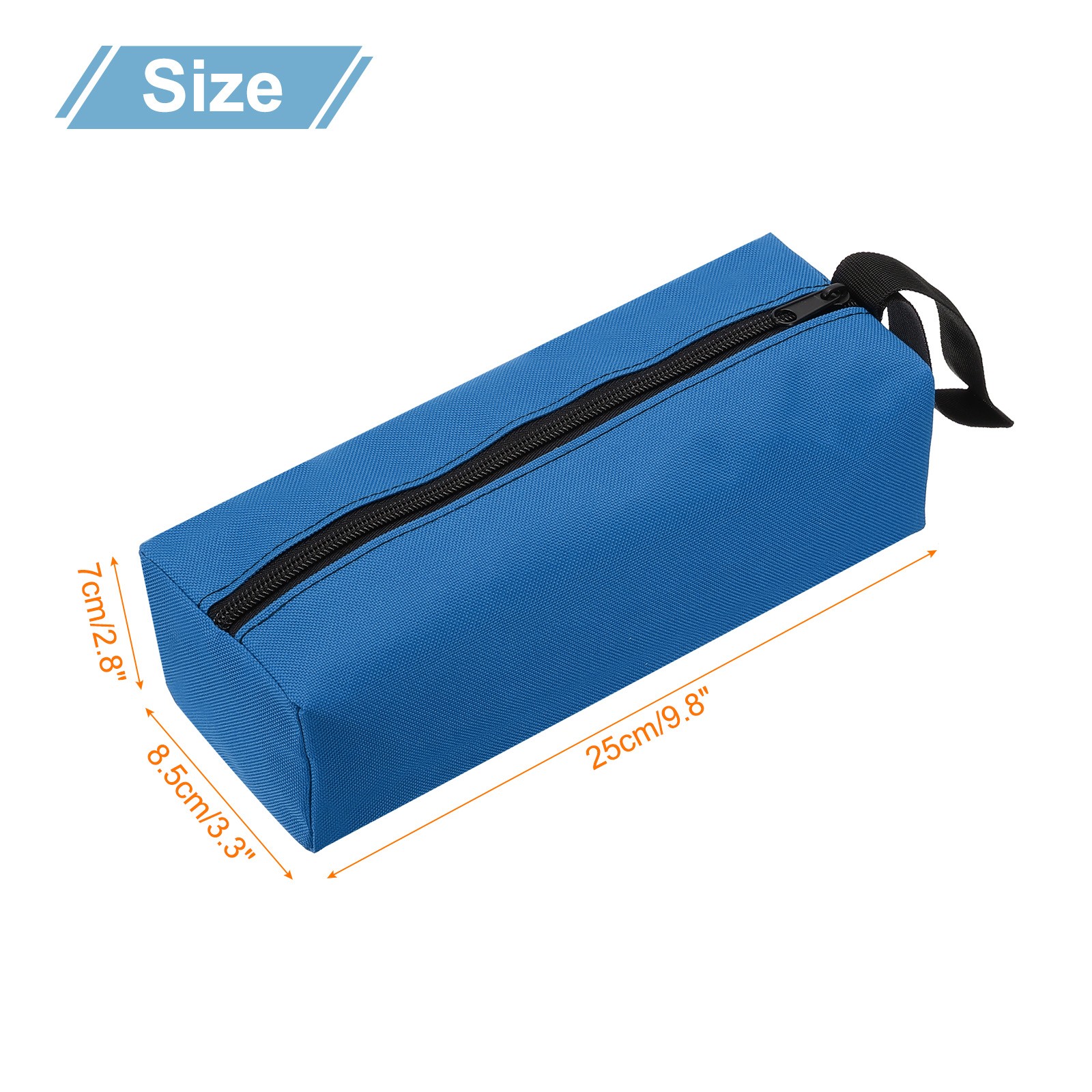 Zipper Utility Tool Bag 9.8×3.3×2.8 Inch Multi-purpose Oxford Tote Bag Blue