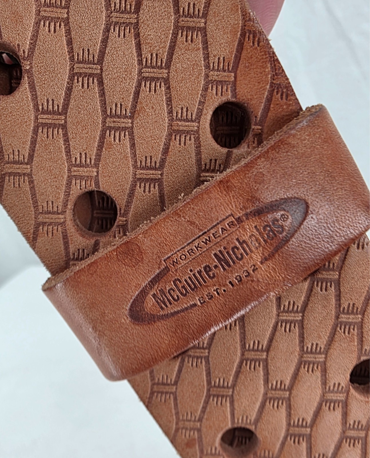 McGuire-Nicholas Workwear 2″ Saddle Leather Brown Tool Belt Adult 29″-46″