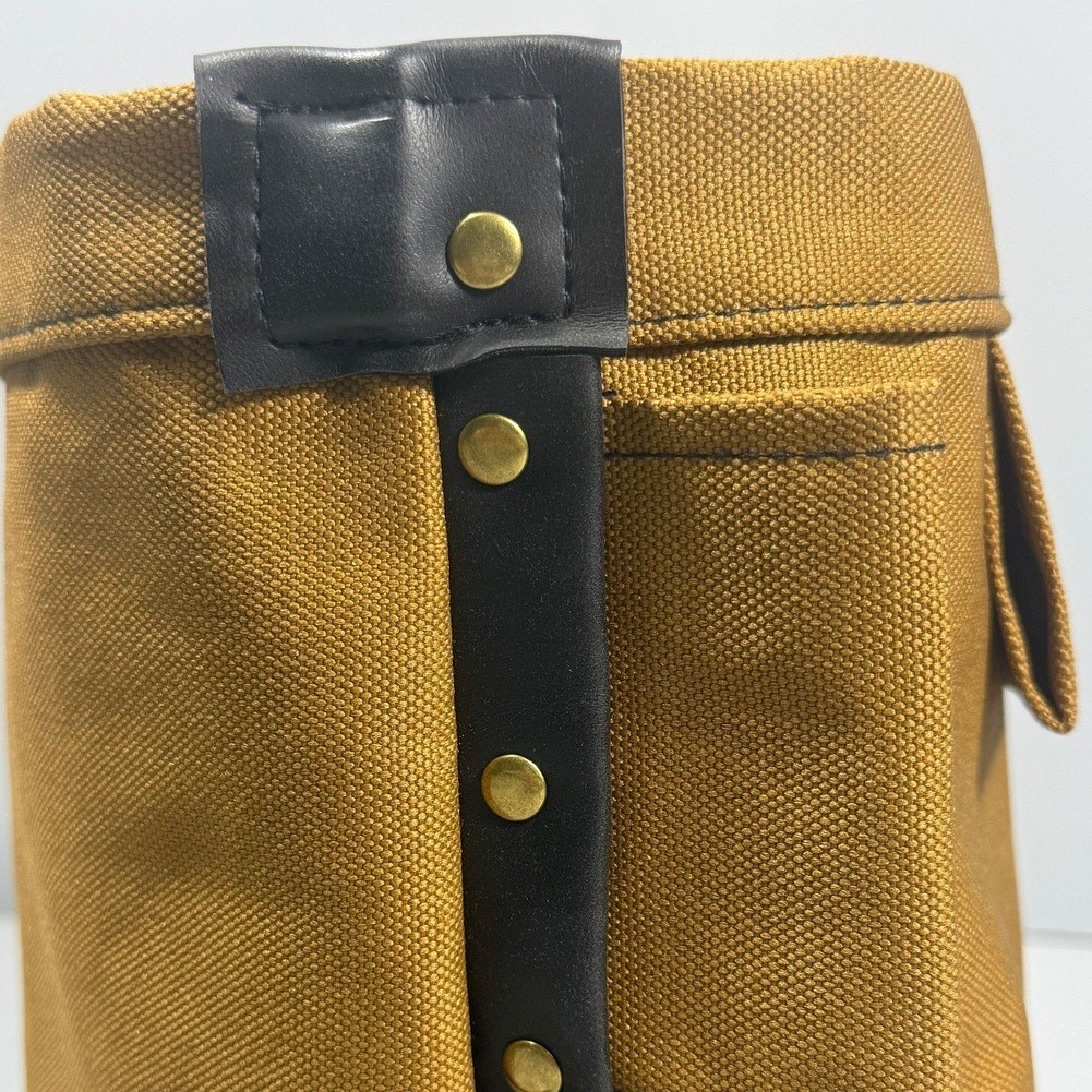 Khaki 1200D Oxford Tool Waist Bag with Reinforced Stitching and Rivet Details