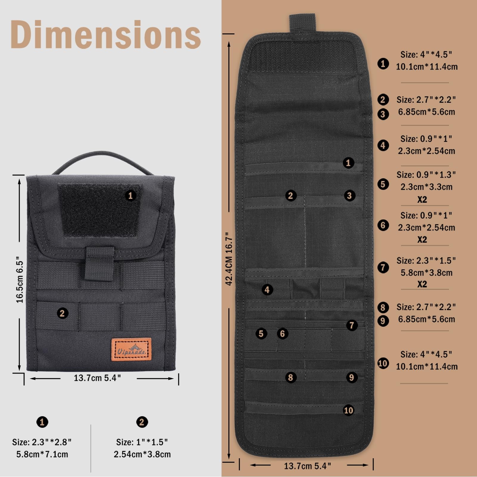 Ve12 Folding Edc Organizer Pouch Molle Tool Bag Trifold Tool Pouch Utility Edc P