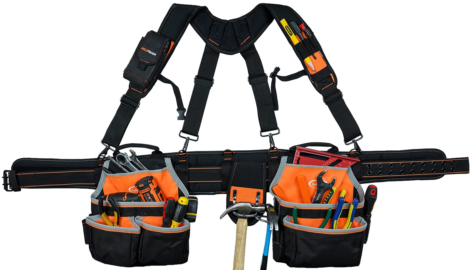 Pro Framer Combo System Tool Belt With Suspenders Construction Tool Pouch Builde