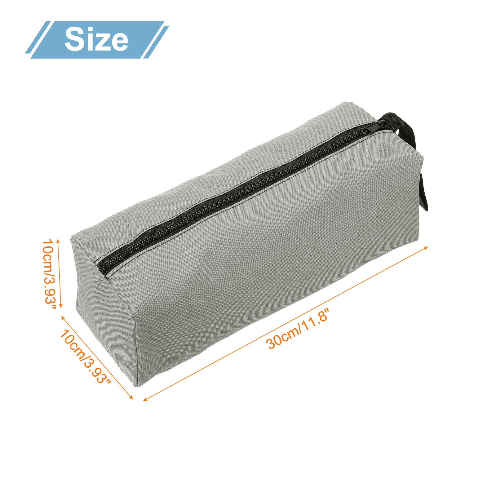 Multiper utility bag for zipper 30x10x10 cm grey