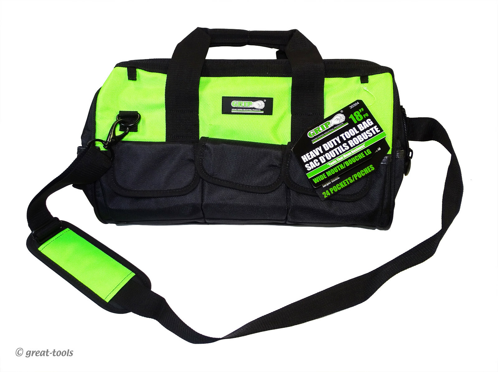 TOOL BAG – 18” – 24 pockets – contractor tools – shoulder strap – durable