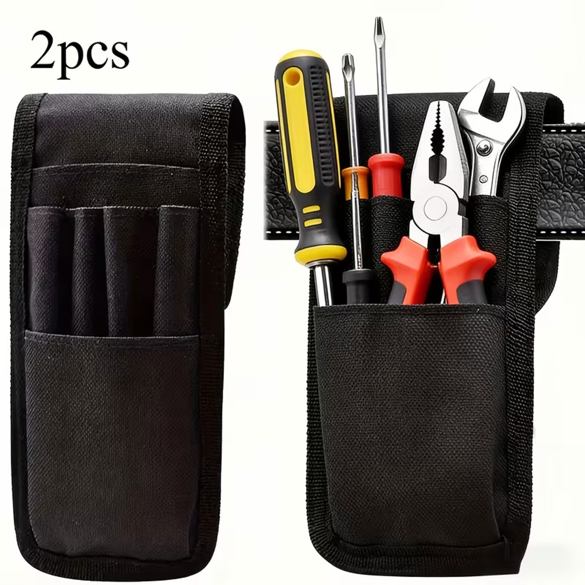 2x Tool Belt Pouch Small Lightweight Compact Tool Holder Nylon Organizer Pocket