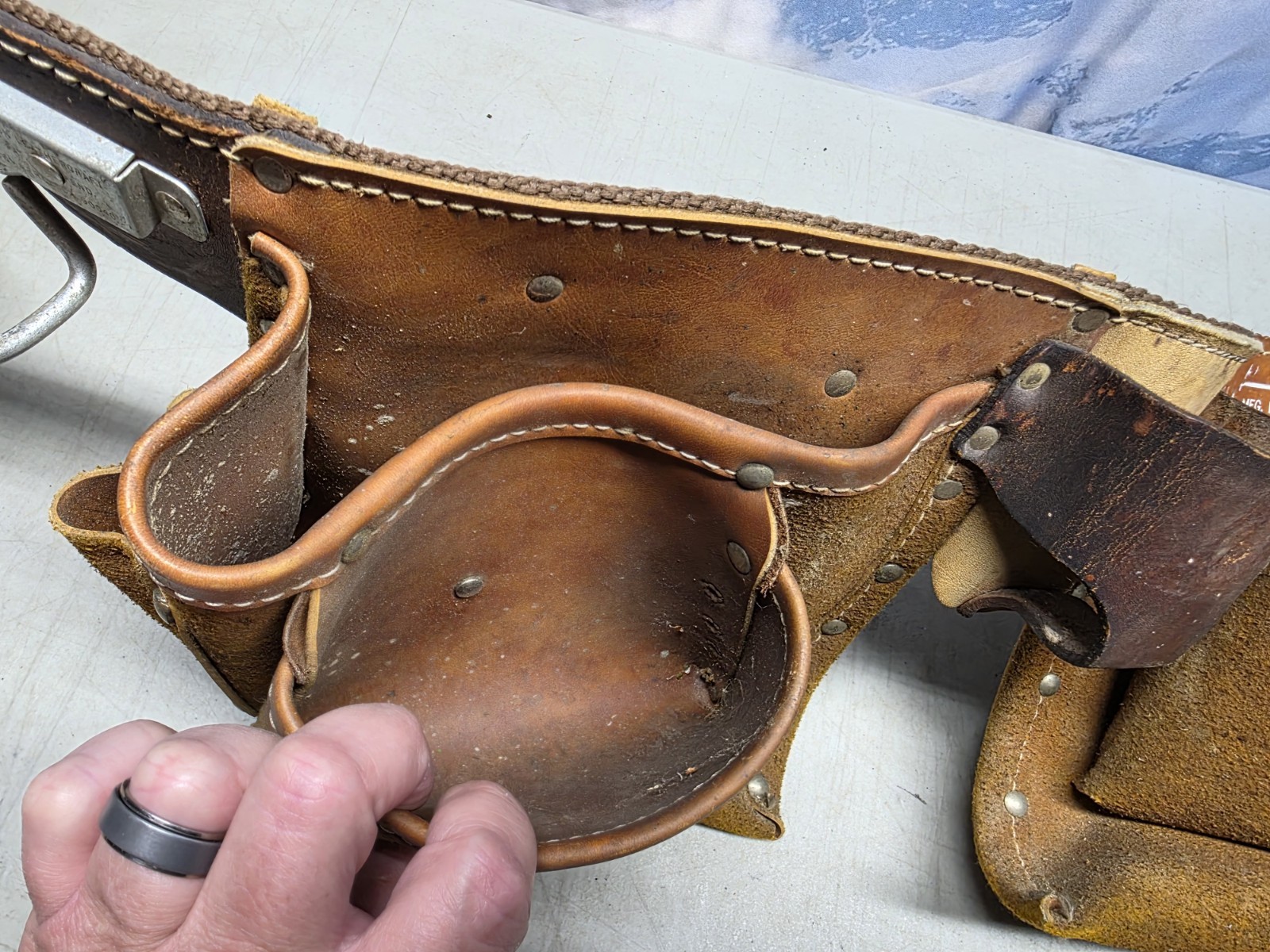 🔥 Vtg Action Leathercraft ALA 427 Brown 11 Pocket Adjustable Tool Belt 34-38″