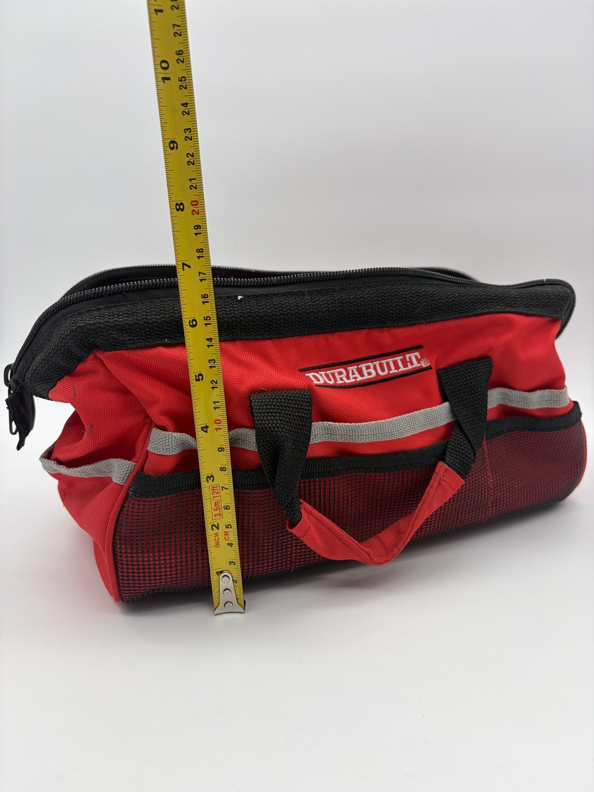 Tool Bag Organizer Red Black Heavy Duty Zipper Handles Durabuilt Used Good