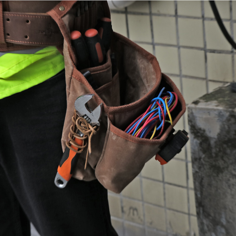 TOURBON Heavy Duty Tool Belt Pouches Build Suspender Electrician Carpenter Strap