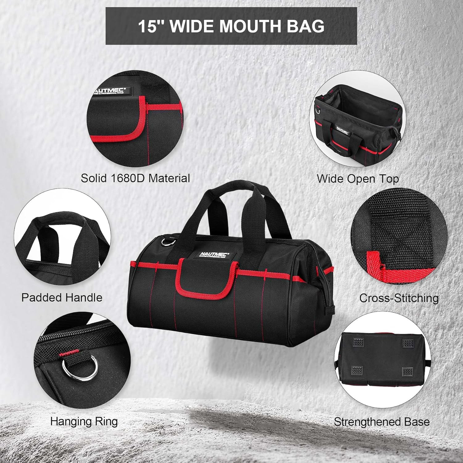 Heavy-Duty 2-Piece Rolling Tool Bag Set with Wheels & Utility Bag