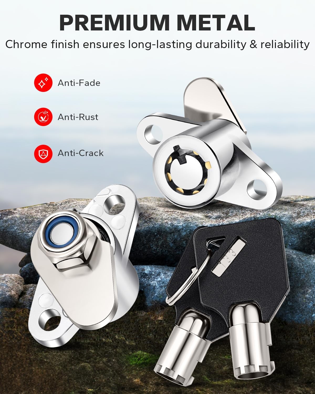 Amazicha 2 Keys Saddlebag Lock Set Hard Saddle Bag Hardware Compatible for Ha…