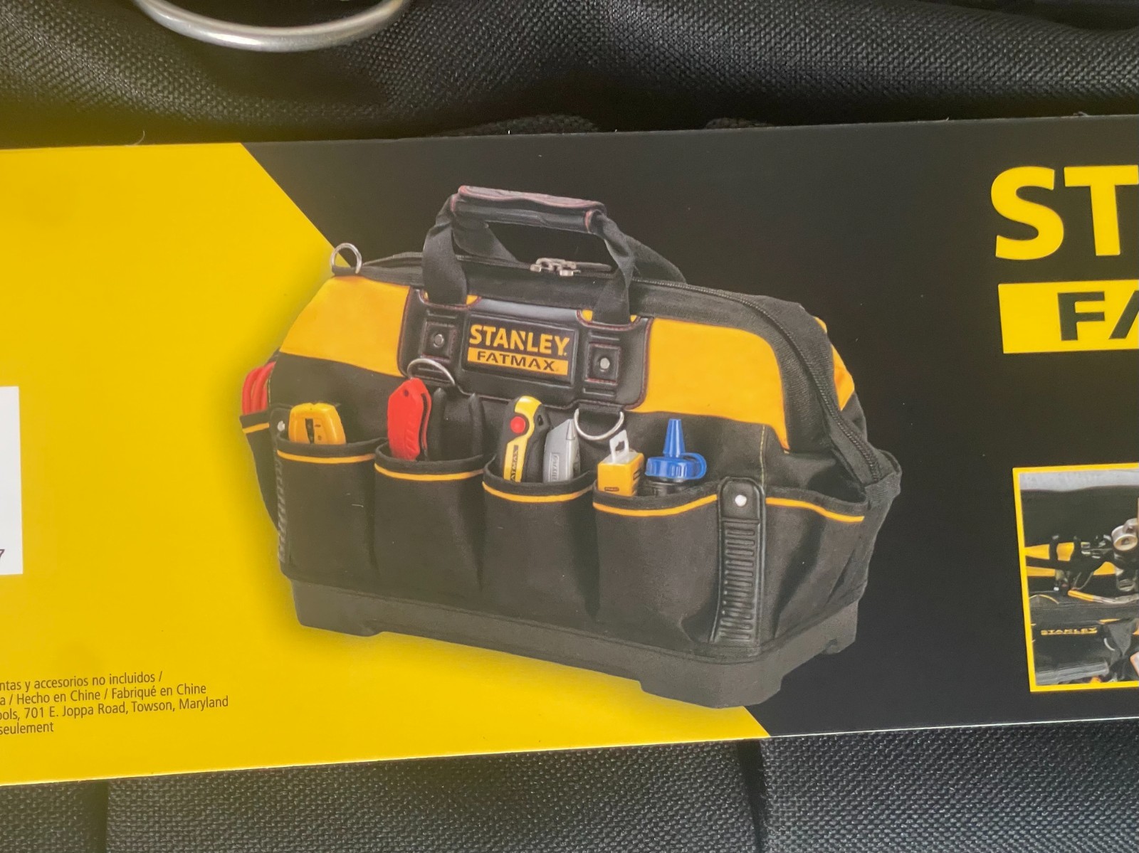 Stanley FatMax Technician Tool Bag Heavy Duty Hard Base Organizer NEW 18″