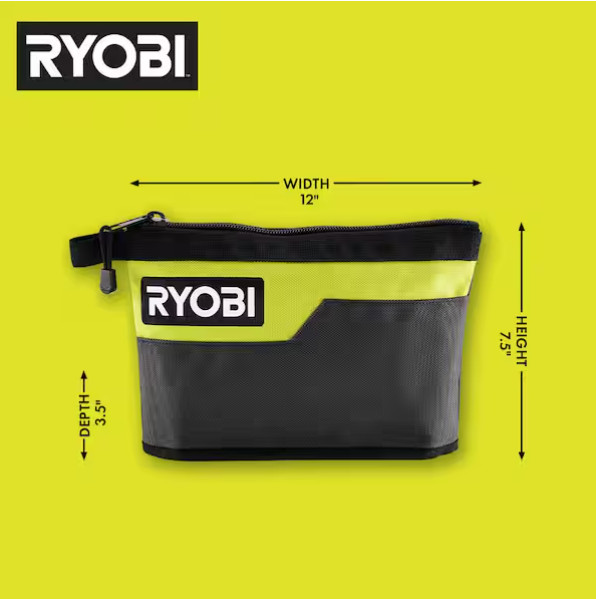 Waterproof 12 In. Zipper Utility Pouch for Tools, Multi-Purpose Bag
