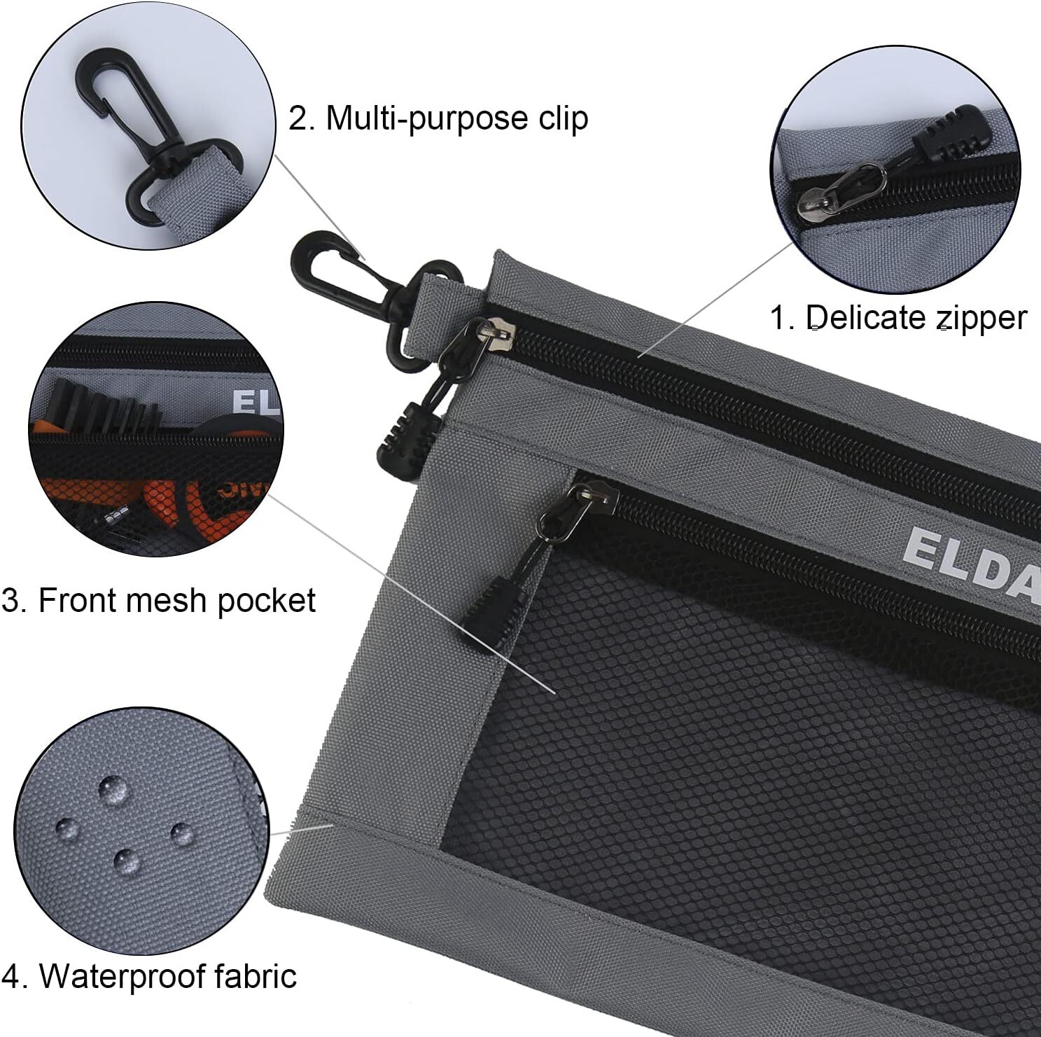 ELDA Tool Bag w/Zipper Organize&Storage for Men Heavy Duty Tool Pouch pencil bag