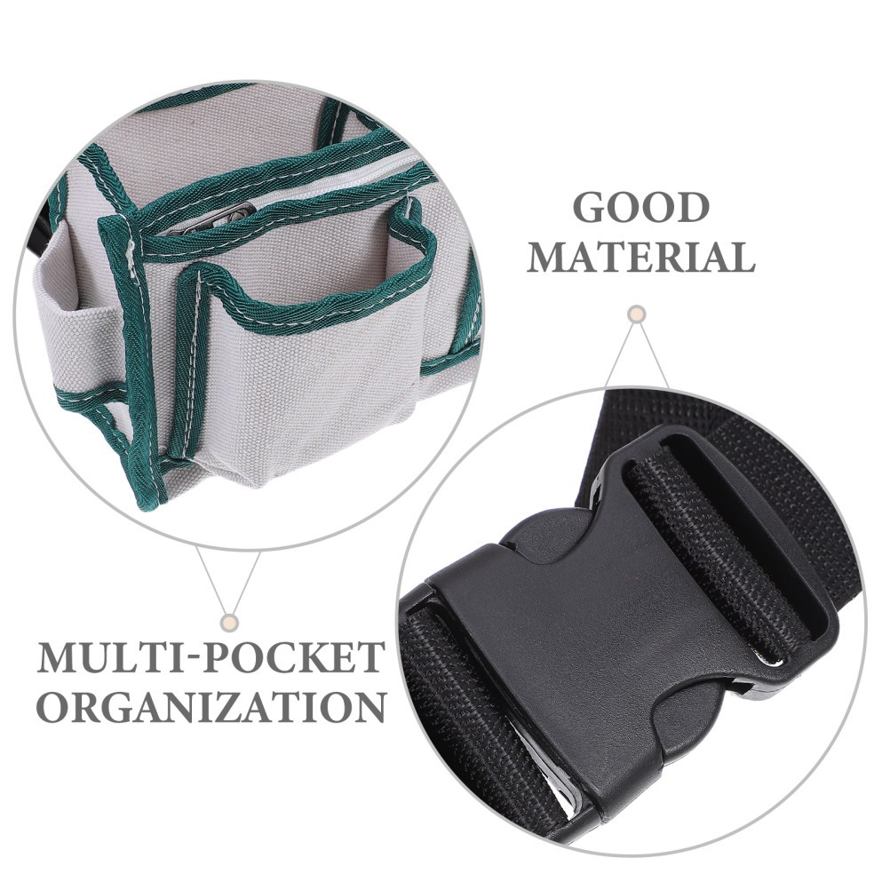 Professional Canvas Waist Tool Bag with Reinforced Stitching for Electricians