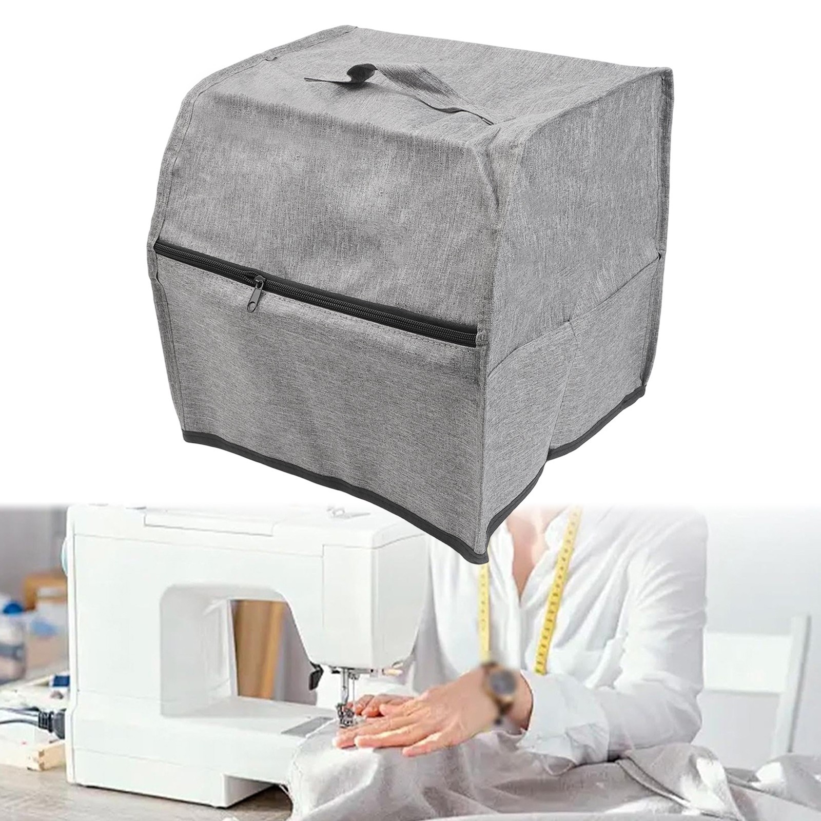 Oxford Cloth Overlock Sewing Machine Cover with Multiple Storage Options