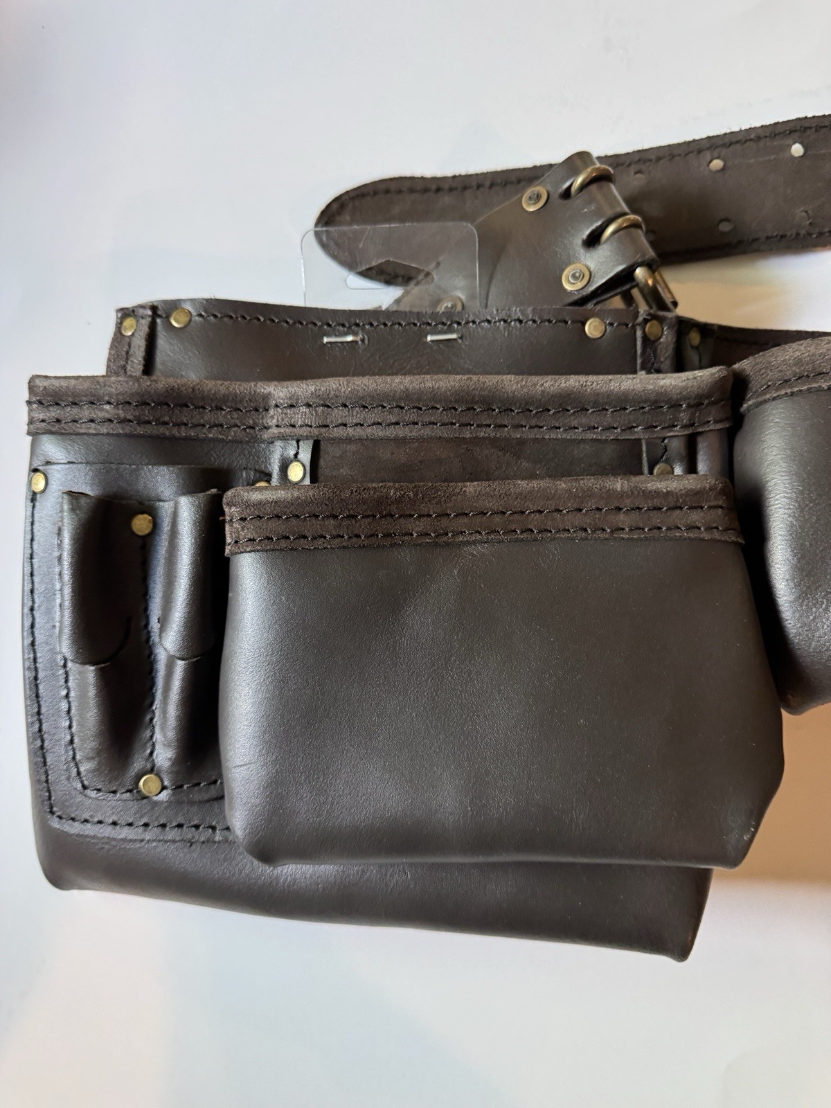 CLC 19427 Leather Work Apron 12 Pocket Brown Large Oiled Leather
