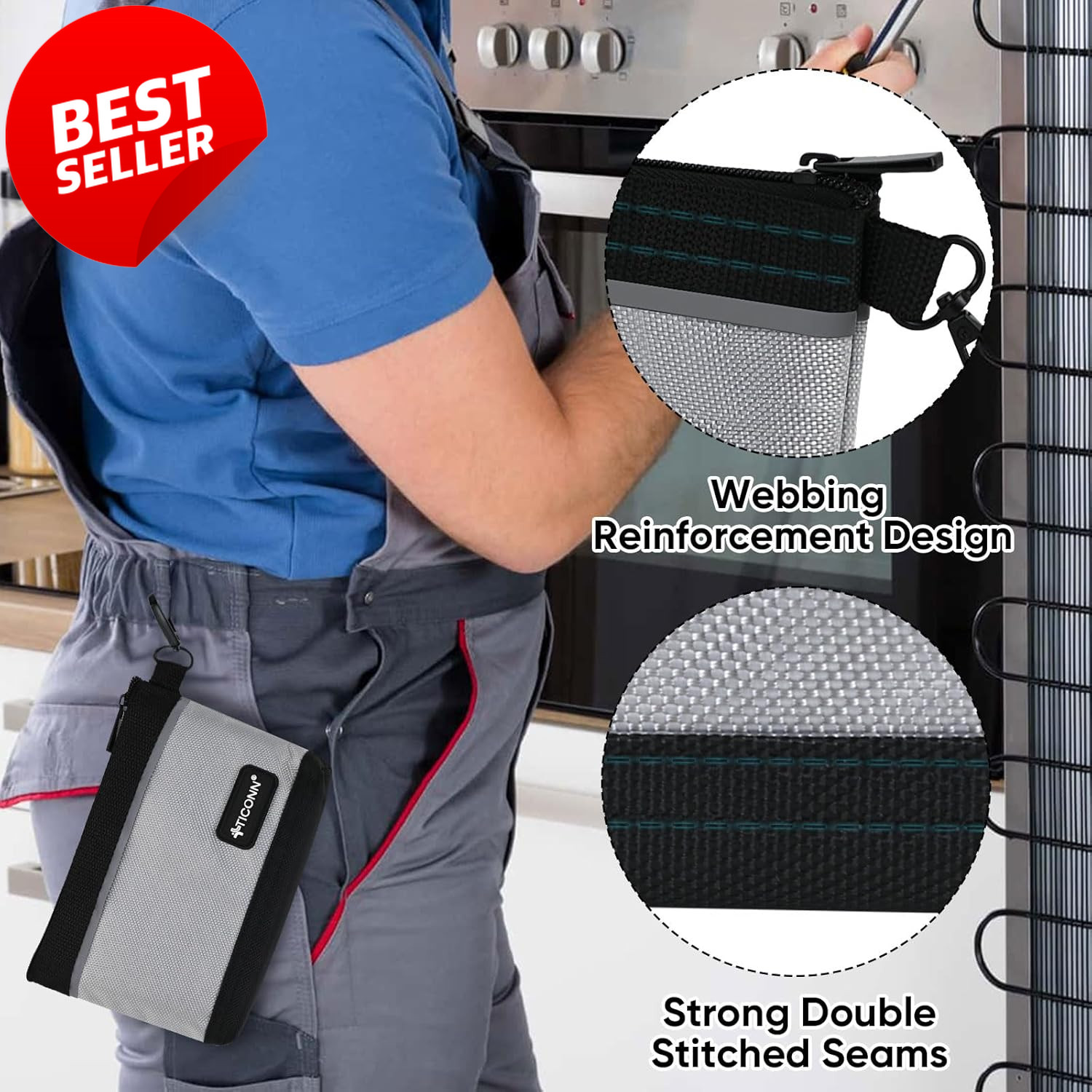 1680D Oxford Tool Pouch Zipper Waterproof Utility Bag Small 3 Pack – US