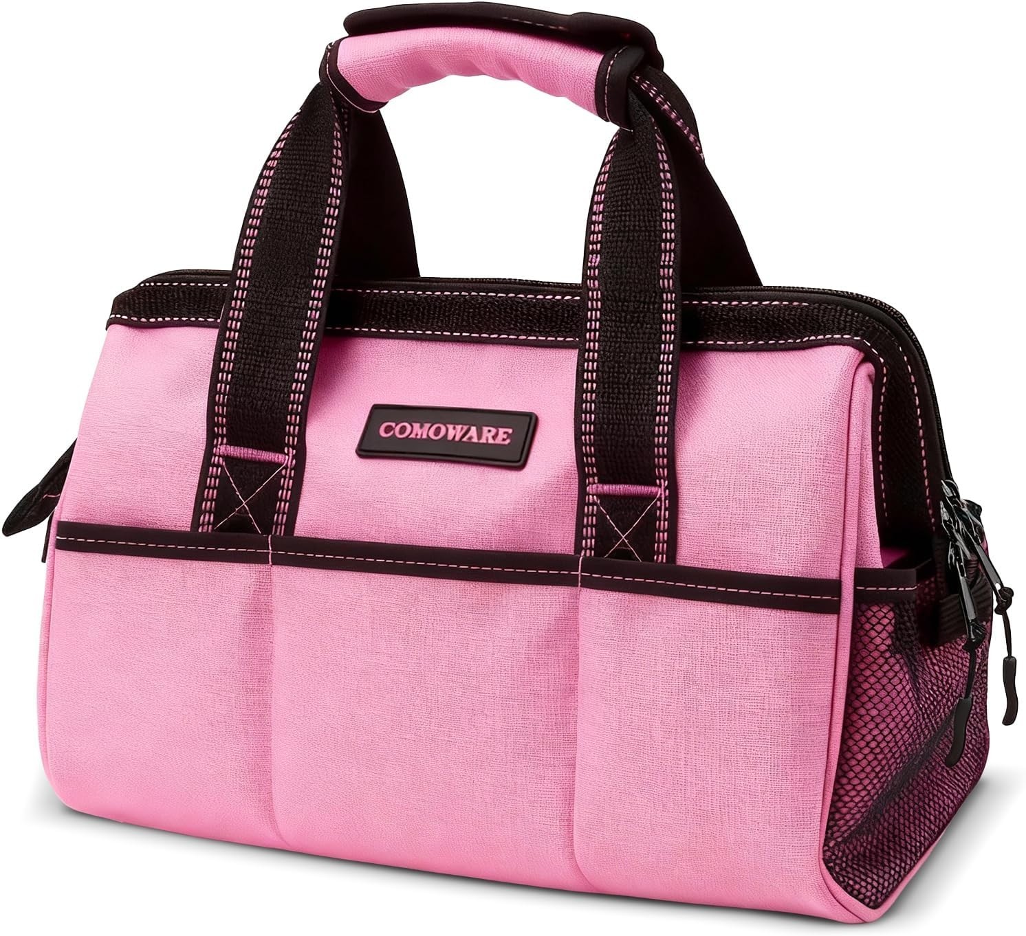 13-Inch Tool Bag, Pink Soft Storage Bags with Inside Pockets, Wide Mouth Pink…