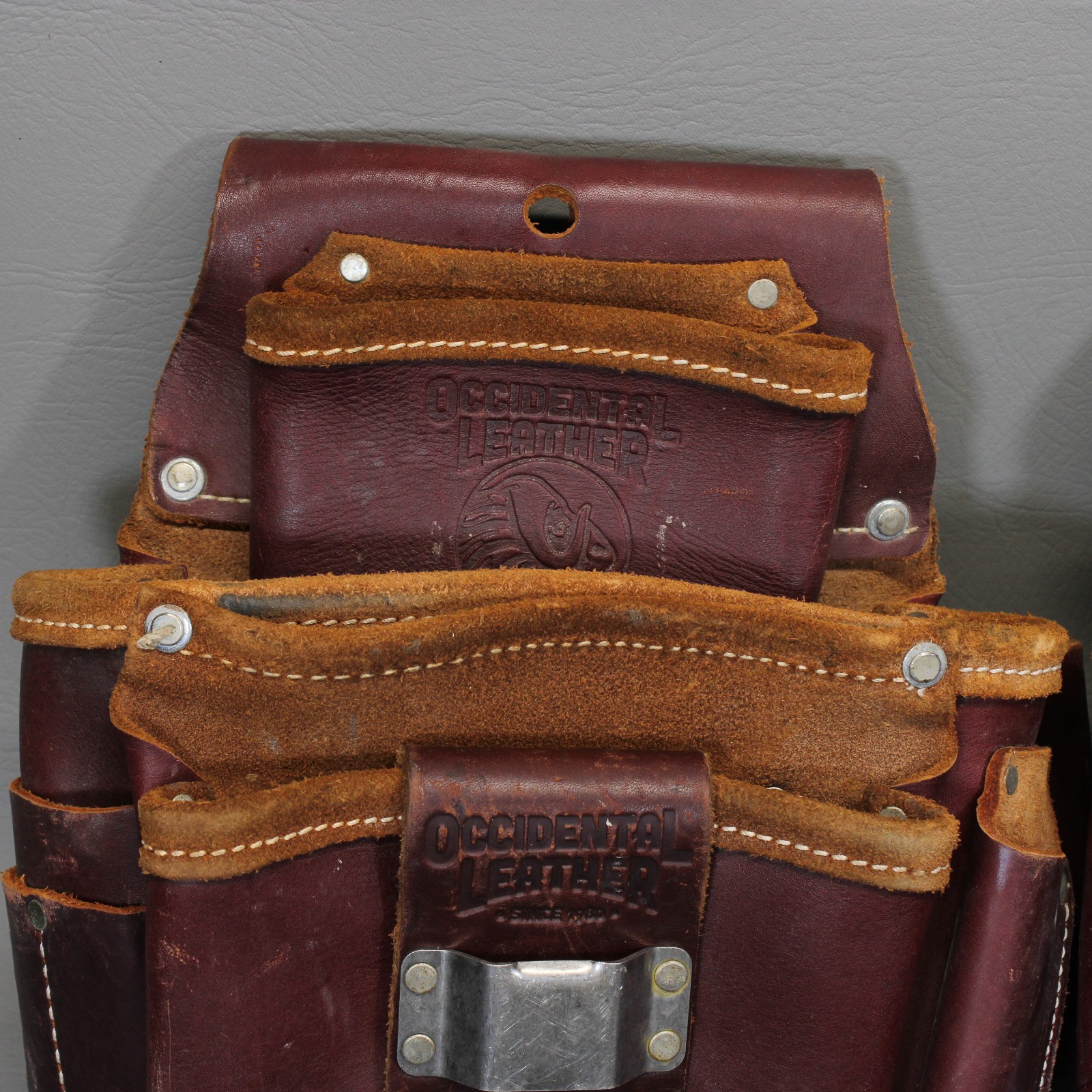 Occidental Carpenter’s Leather Tool Belt & Pouches 5018, 5060, Med. Belt