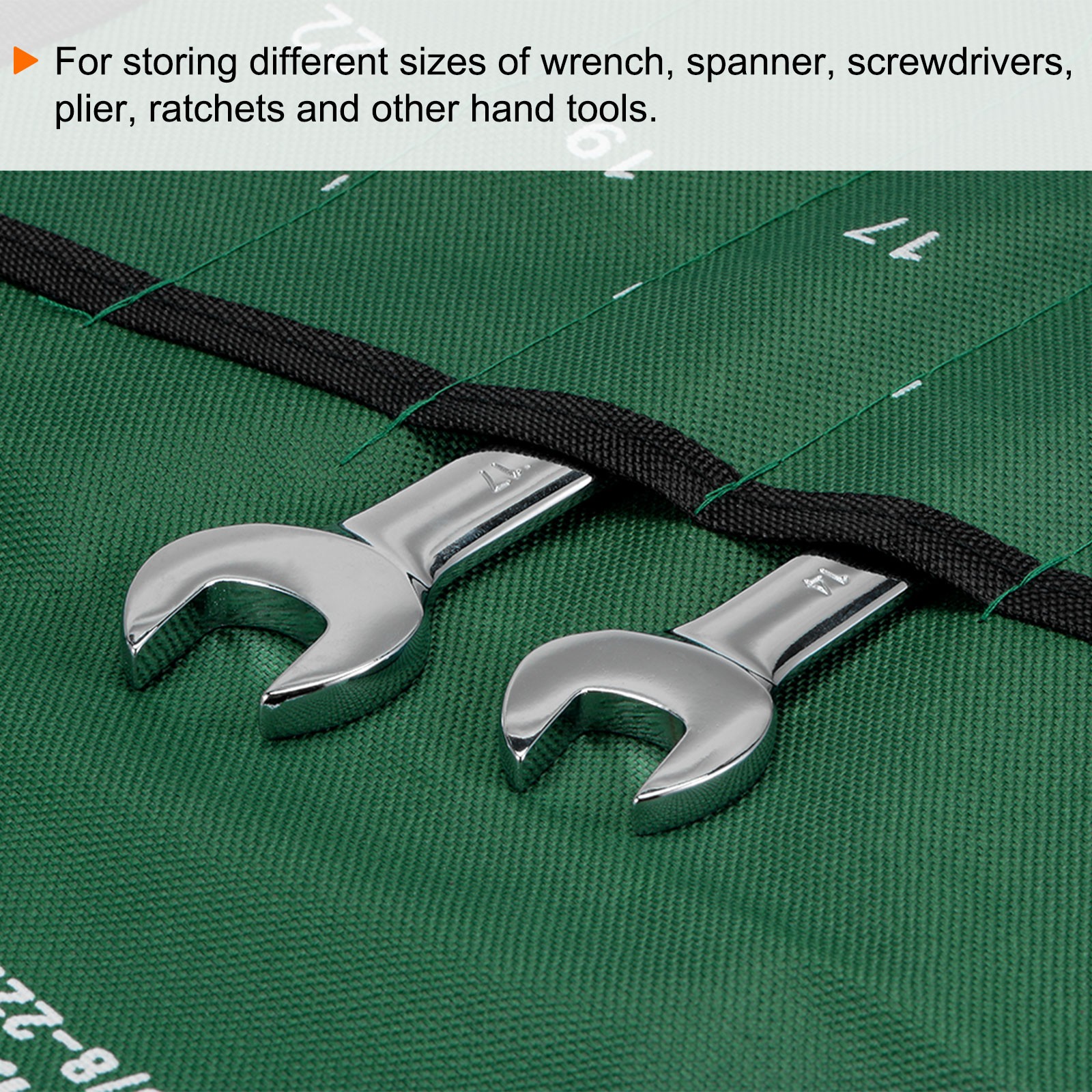 Wrench Organizer 7 Pockets 12.6″ x 11.8″ Canvas Roll Up Pouch Tool Bag Holder