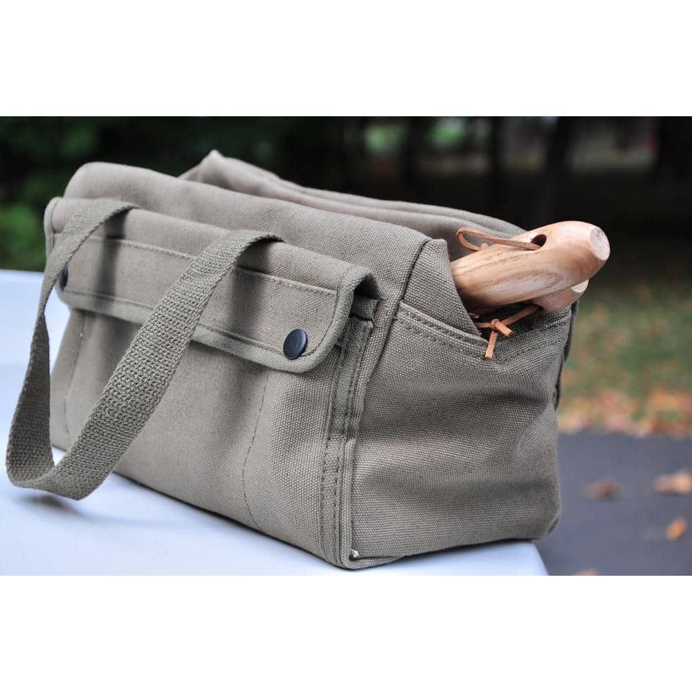 11 in. Government Issued Style Mechanics Heavy-Duty Tool Bag in Olive