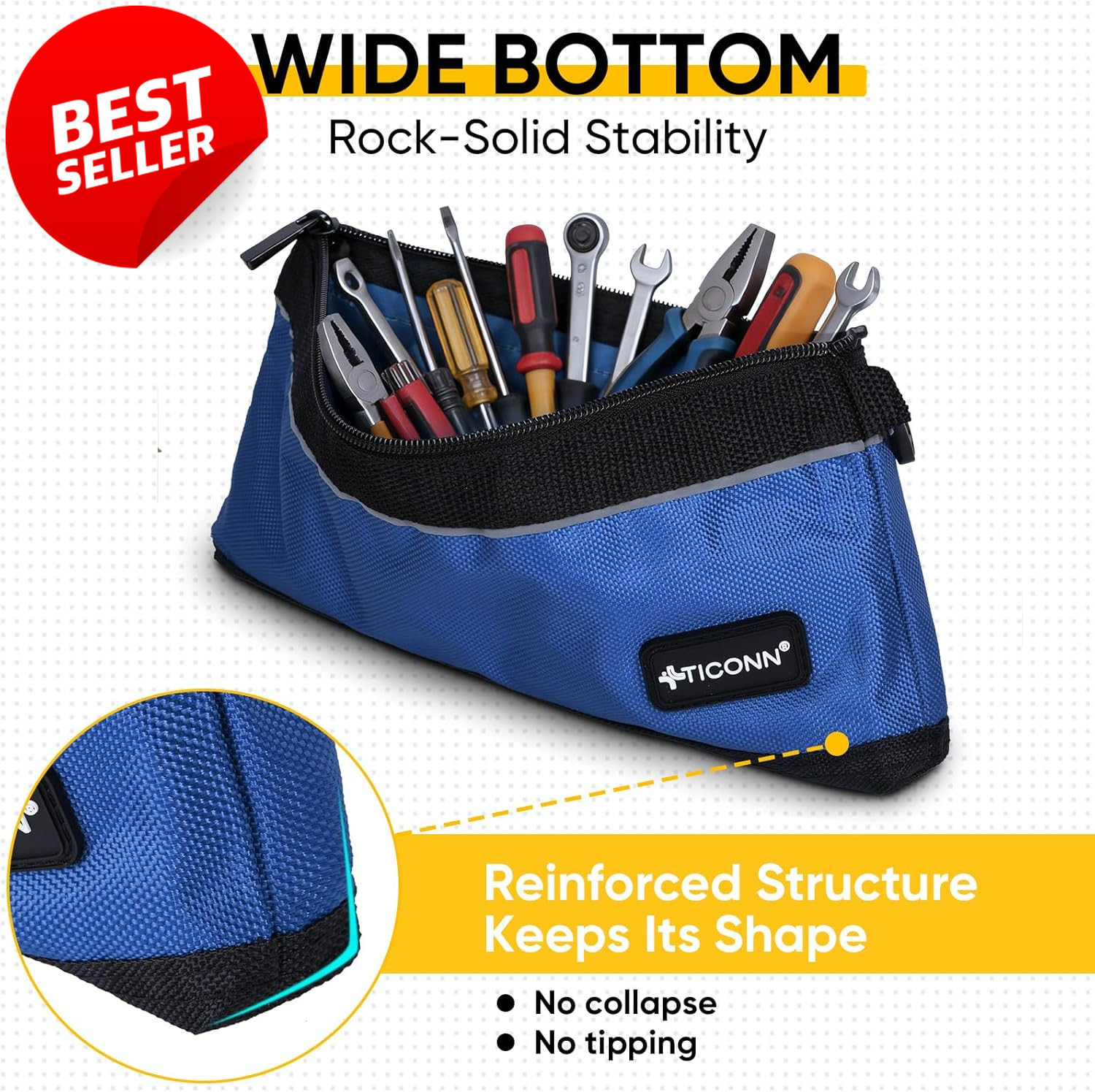 1680D Oxford Tool Pouch Zipper Waterproof Utility Bag Small 3 Pack – US