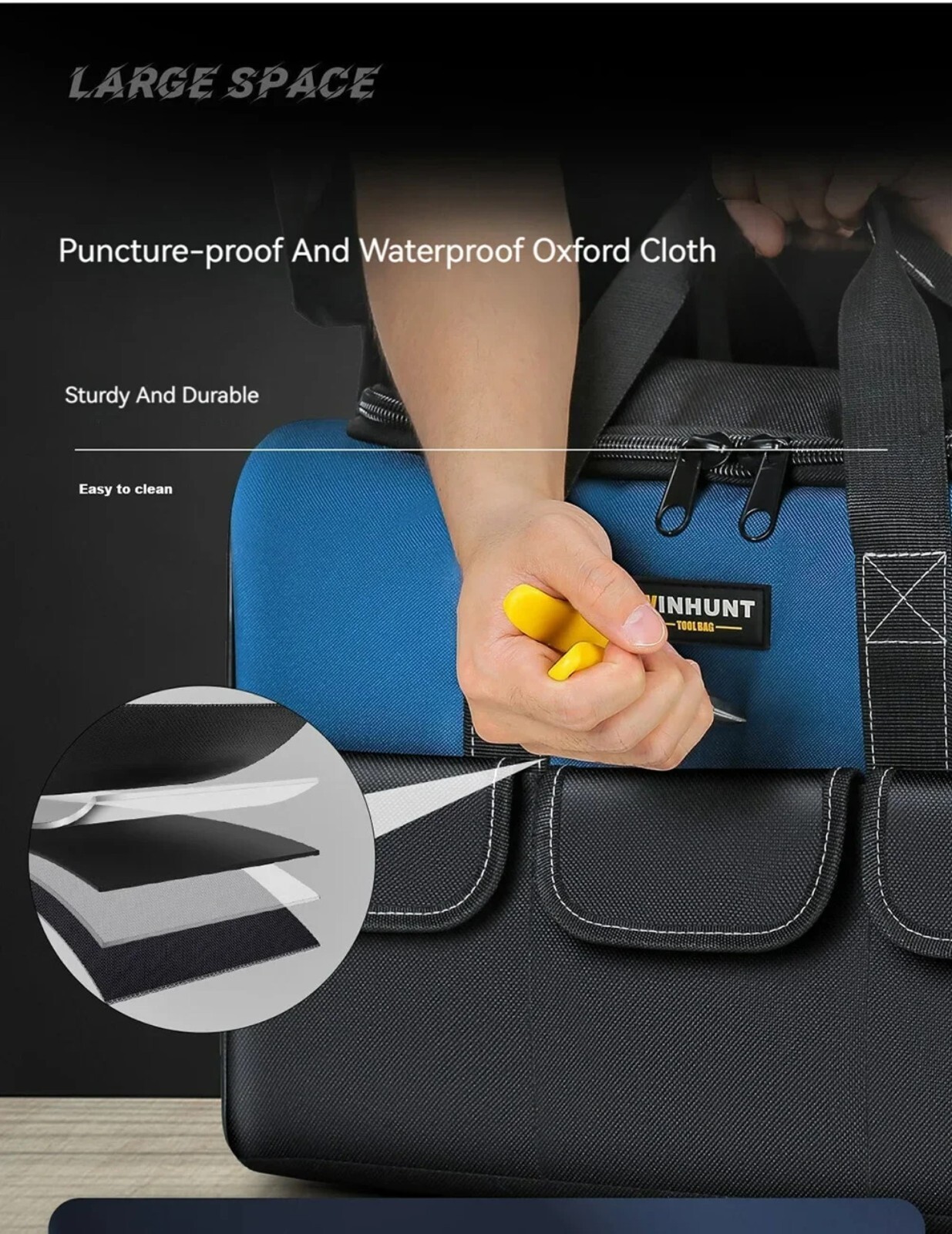 Tool Bag Heavy Duty Multifunctional Large Capacity Portable Storage Bag Outdoor