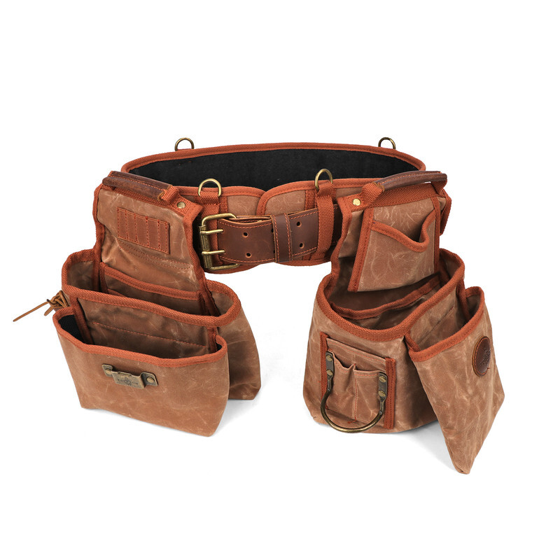 TOURBON Heavy Duty Tool Belt Pouches Build Suspender Electrician Carpenter Strap