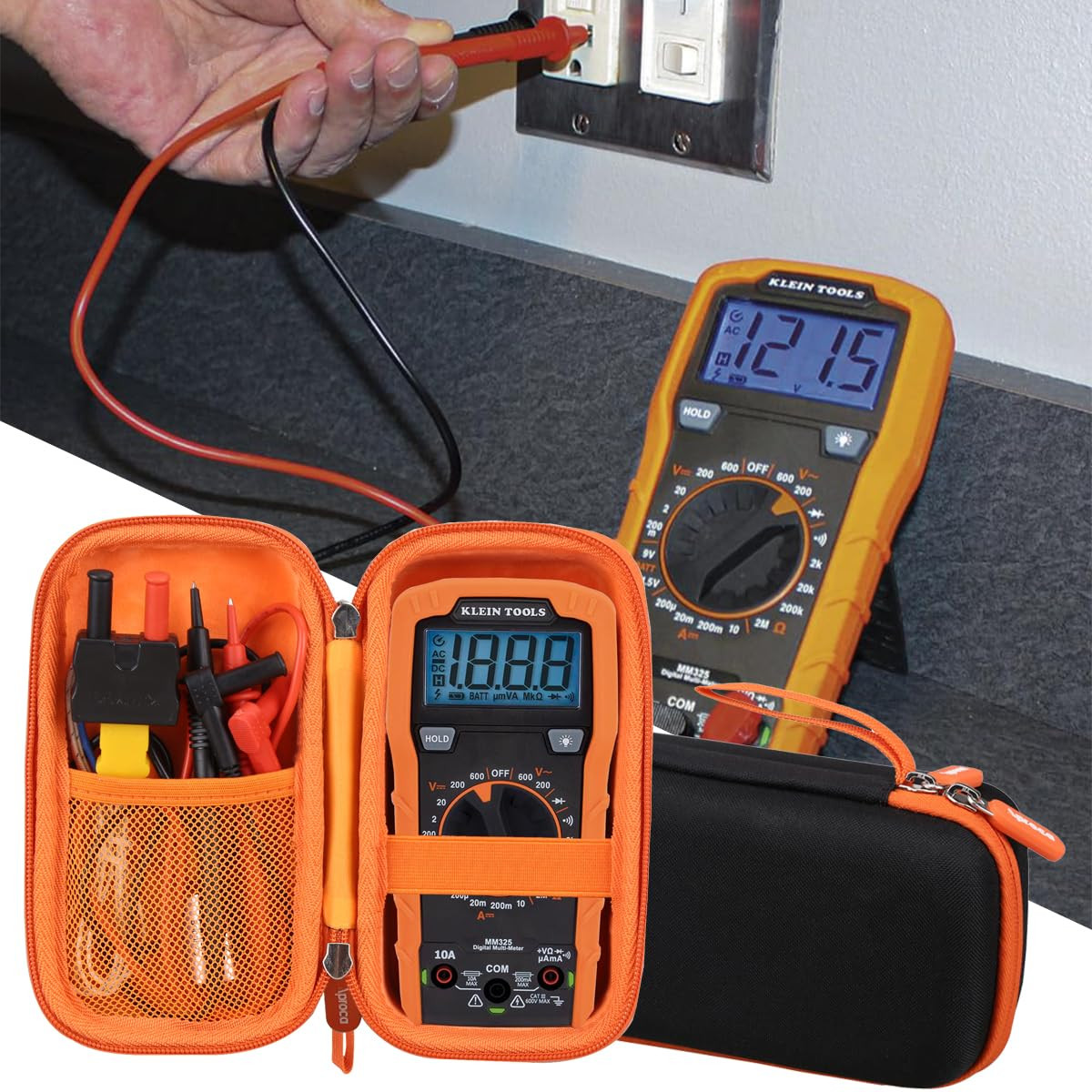 Hard Portabel Storage Case, for Klein Tools MM325 / MM400 / MM300 Multimeter