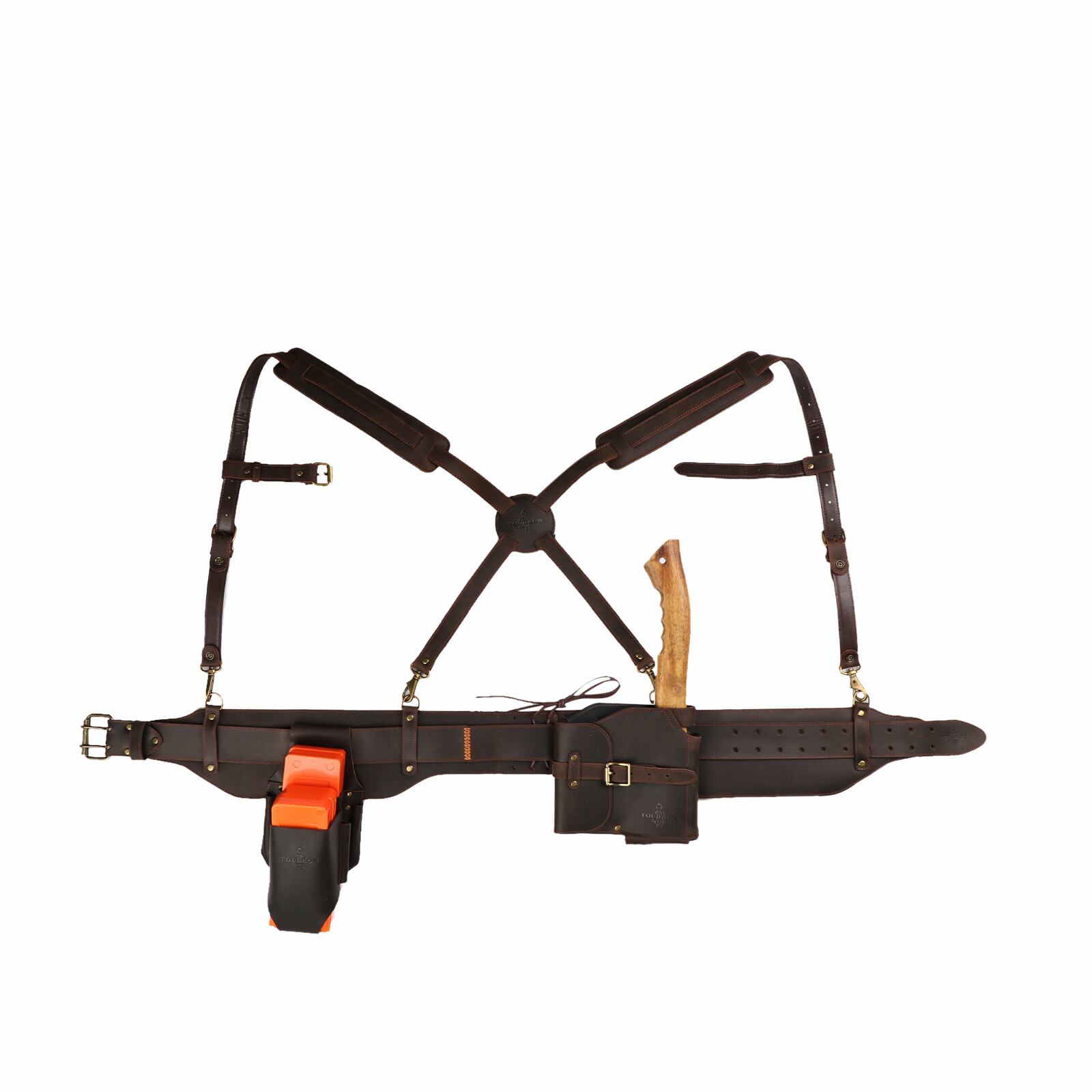 TOURBON Woodcutting Logging Belt Heavy Duty Felling Tools Carrier Soft Padded US