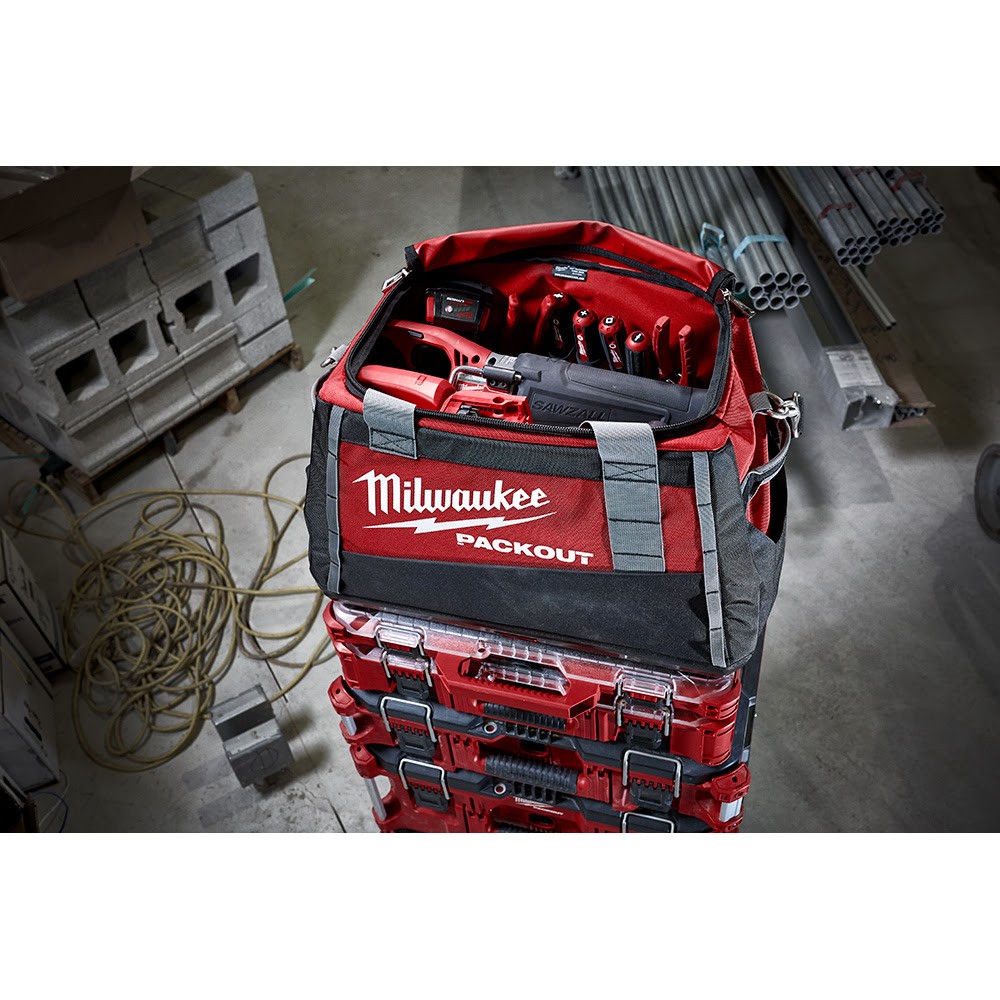 Milwaukee 48-22-8322 PACKOUT 20″ Tool Bag, Impact-Resistant Base,1680D Ballistic