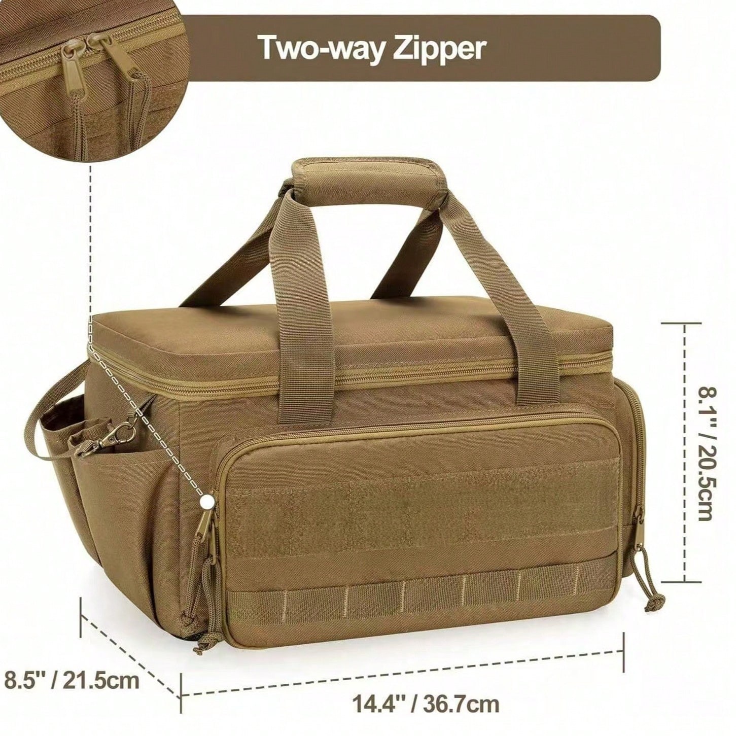 Multi-Function Tool Storage Bag Khaki Tool Organizer Bag EDC Shooting Range Bag