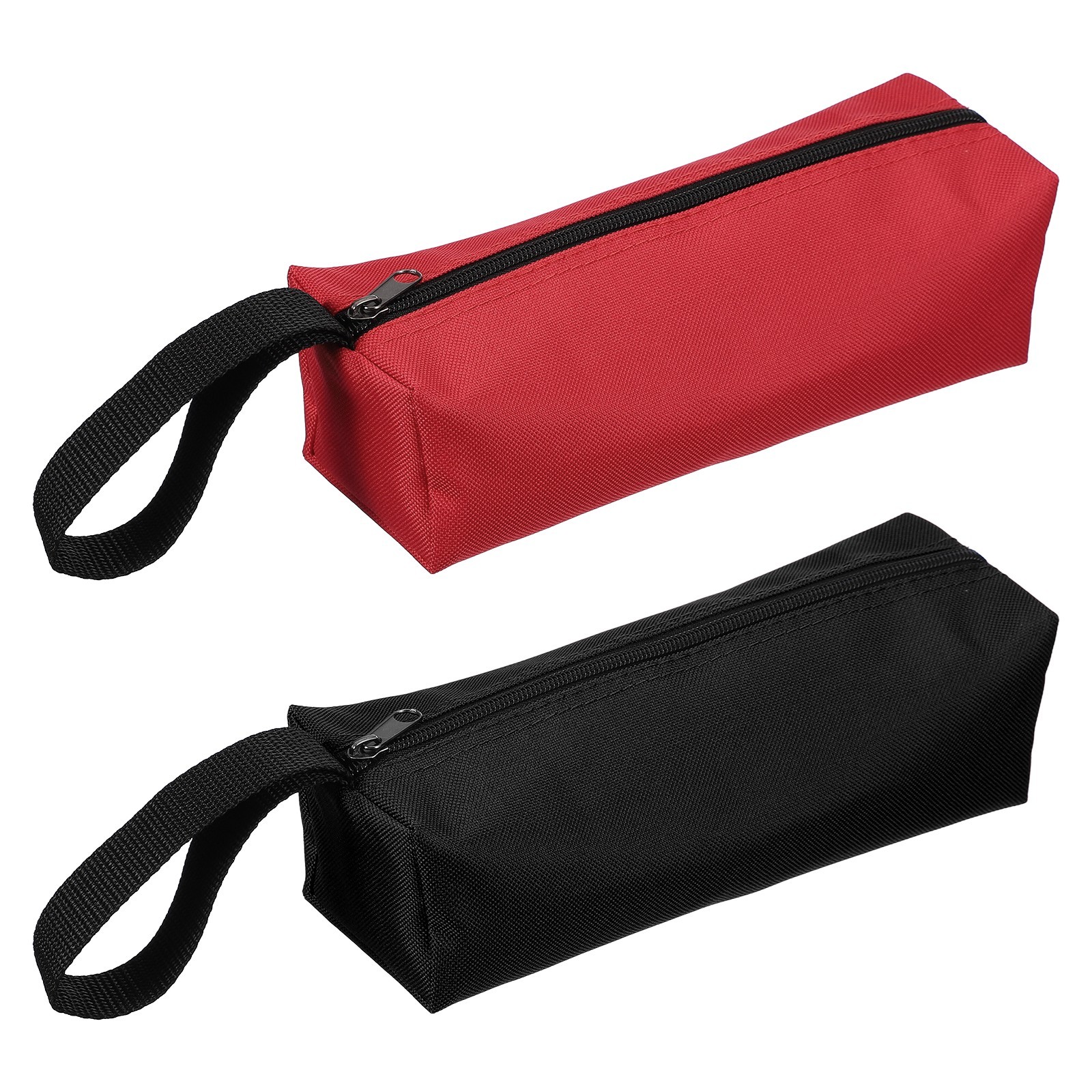 2 Pcs Black/Red Multi Purpose Zipper Canvas Tool Pouch 9.8×3.3×2.8″