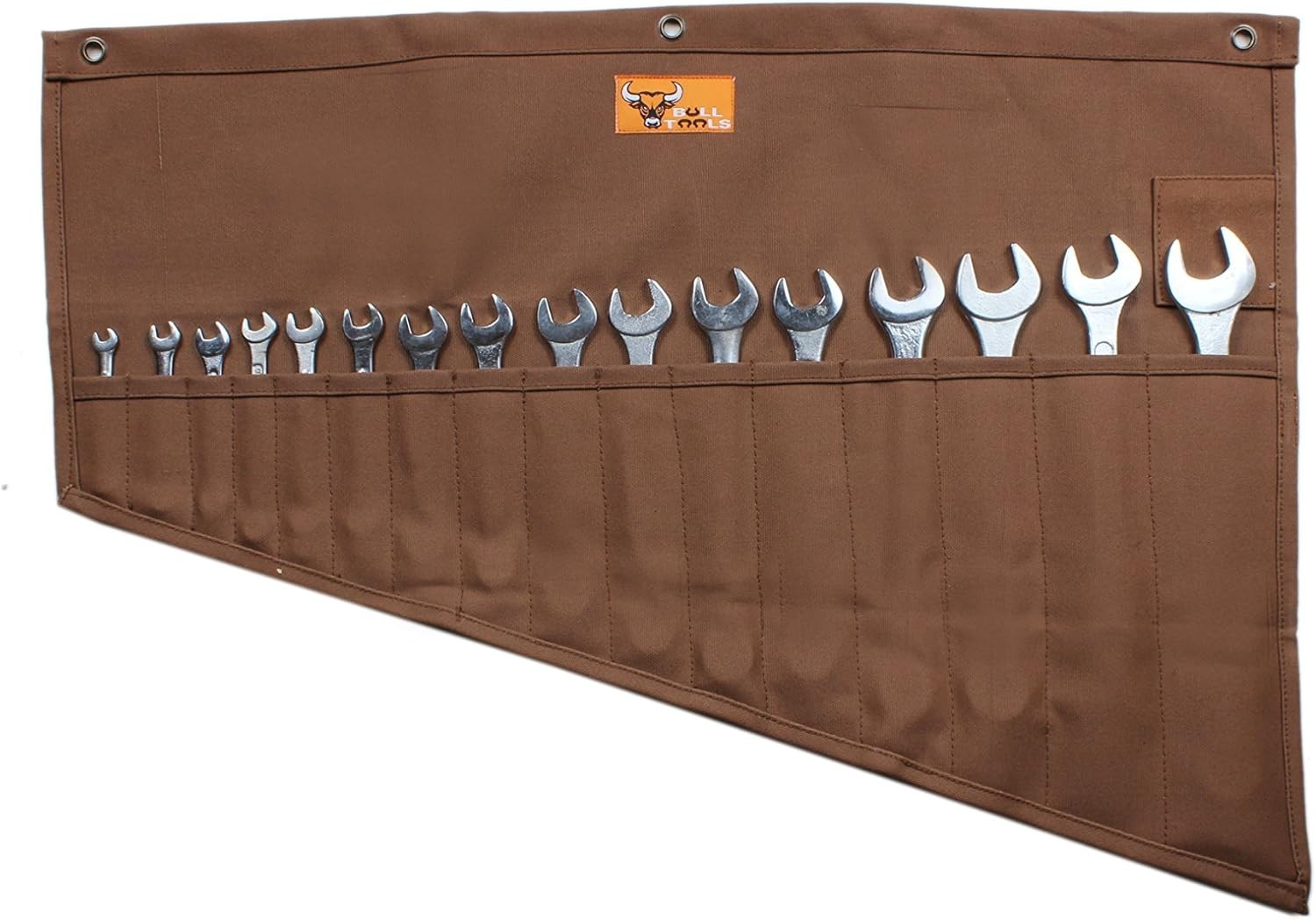 Roll up Tool Bag Organizer 16 Pockets Metric & SAE Wrench Organizer Heavy Duty