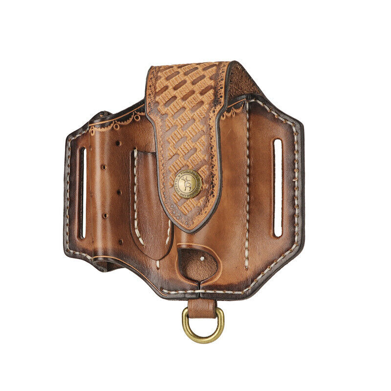Leather Pocket Knife Sheath EDC Multitool Plier Belt Pouch Tools Holster-TOURBON