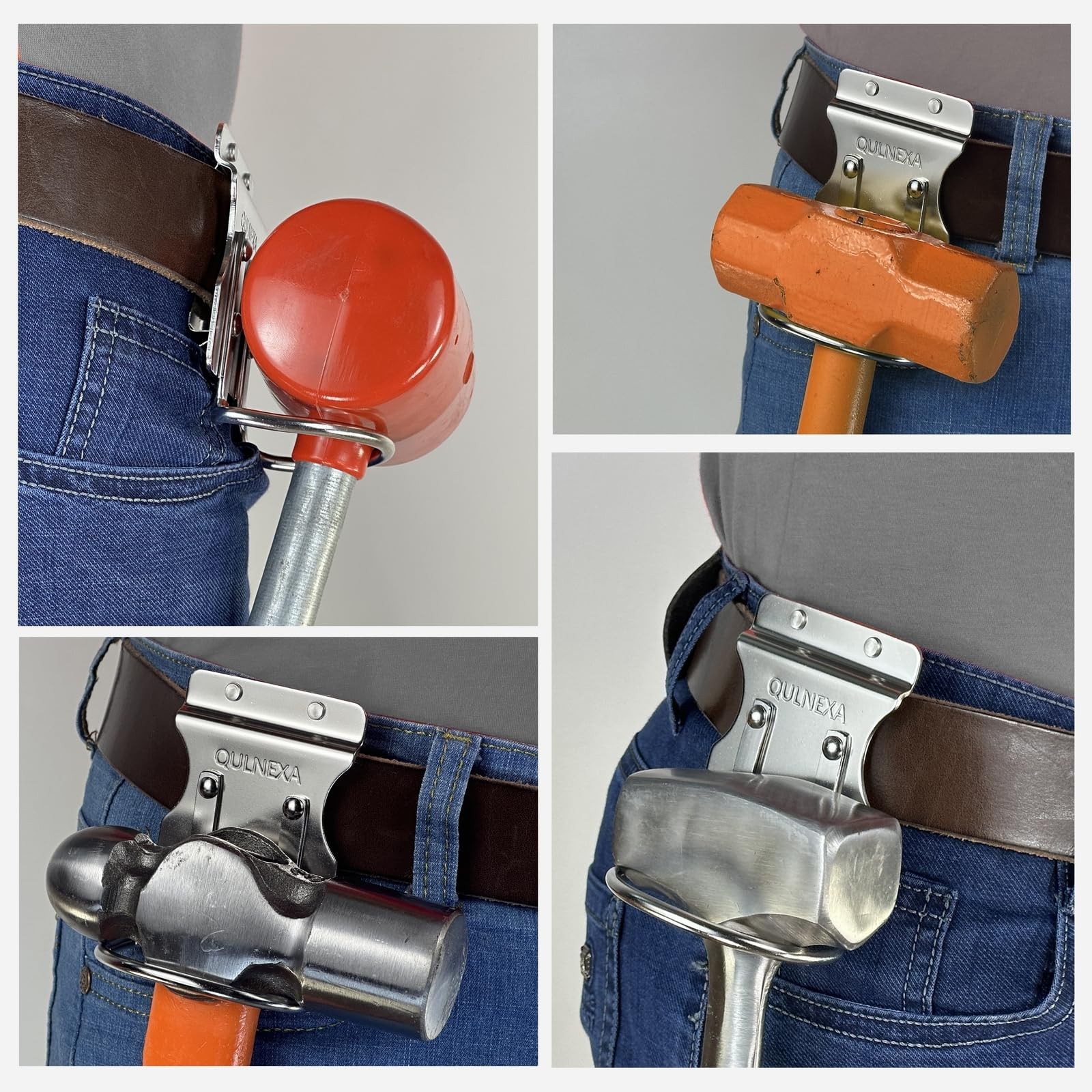 Hammer Holder Drill Holster Stainless Steel Loop Tool Belt Hanger 2.6 Inch