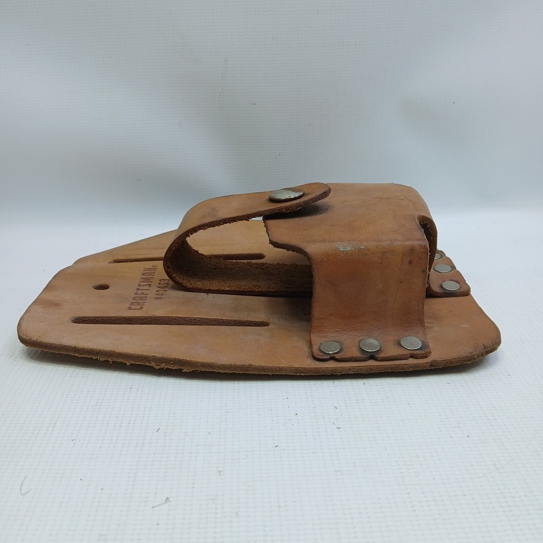 Vtg Craftsman Top Grain Leather Tape Measure Holder Tool Belt 940469