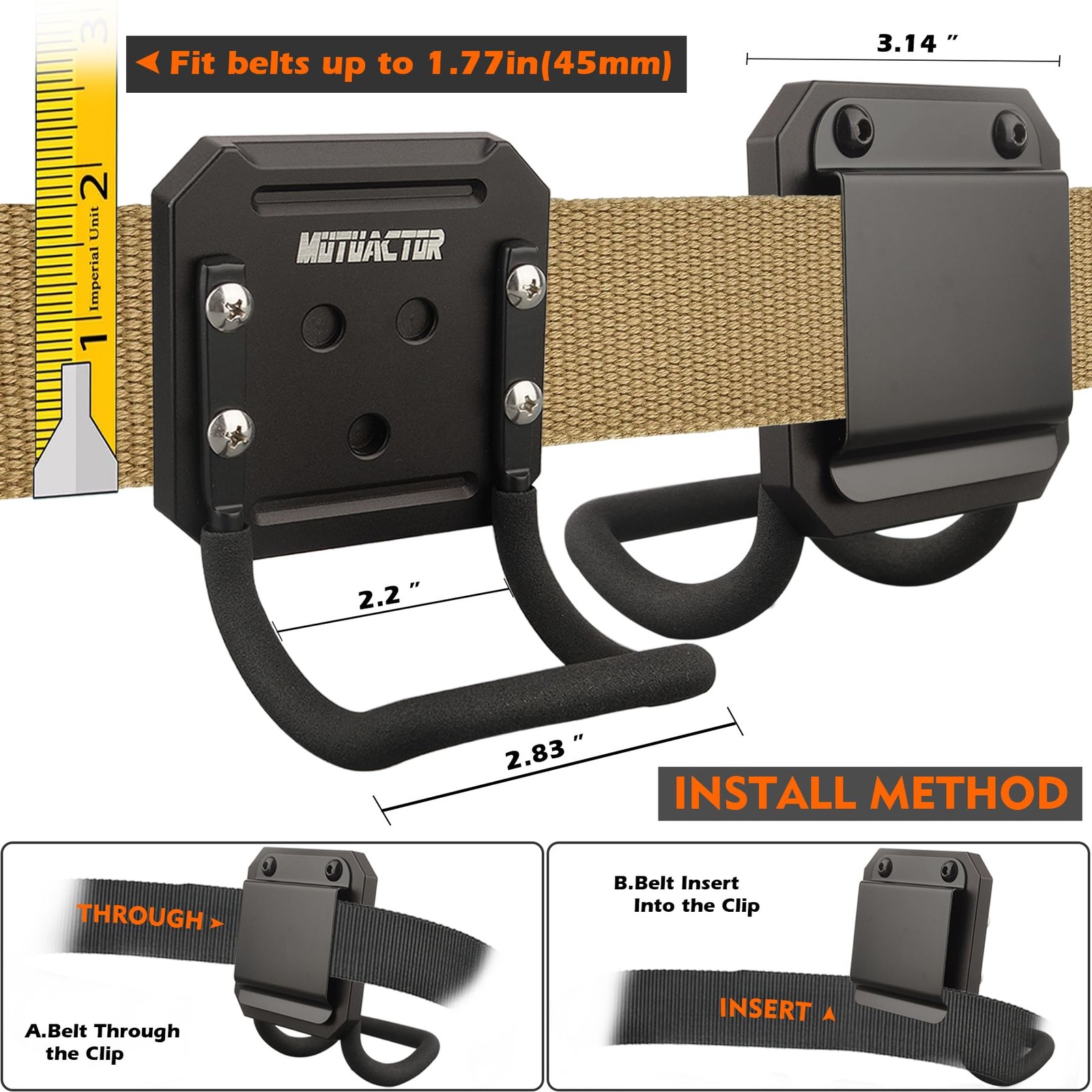 1 Set Hammer Holder Belt Clip Heavy Duty Tool Clip, Drill, Hatchet, Mallet Carry