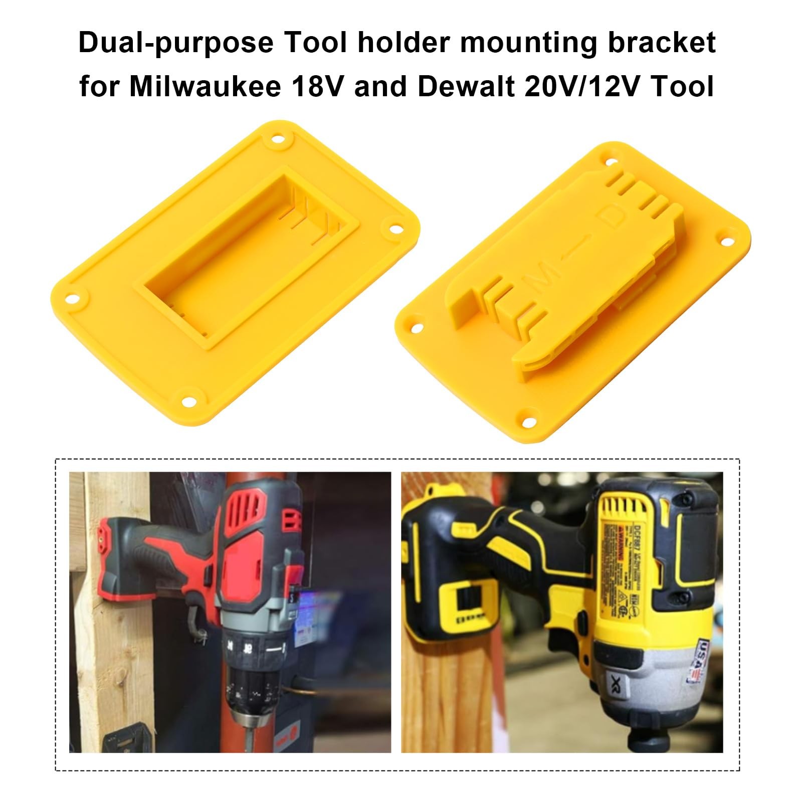 12packs Tool Holder For Milwaukee M18 & Dewalt 20v,Wall Mount Drill Holder wi…
