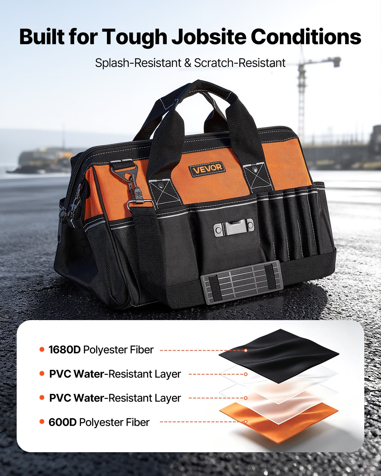 VEVOR Tool Bag 15.7 Inch 33-Pocket Portable Tool Box Organizer Storage Toolbox